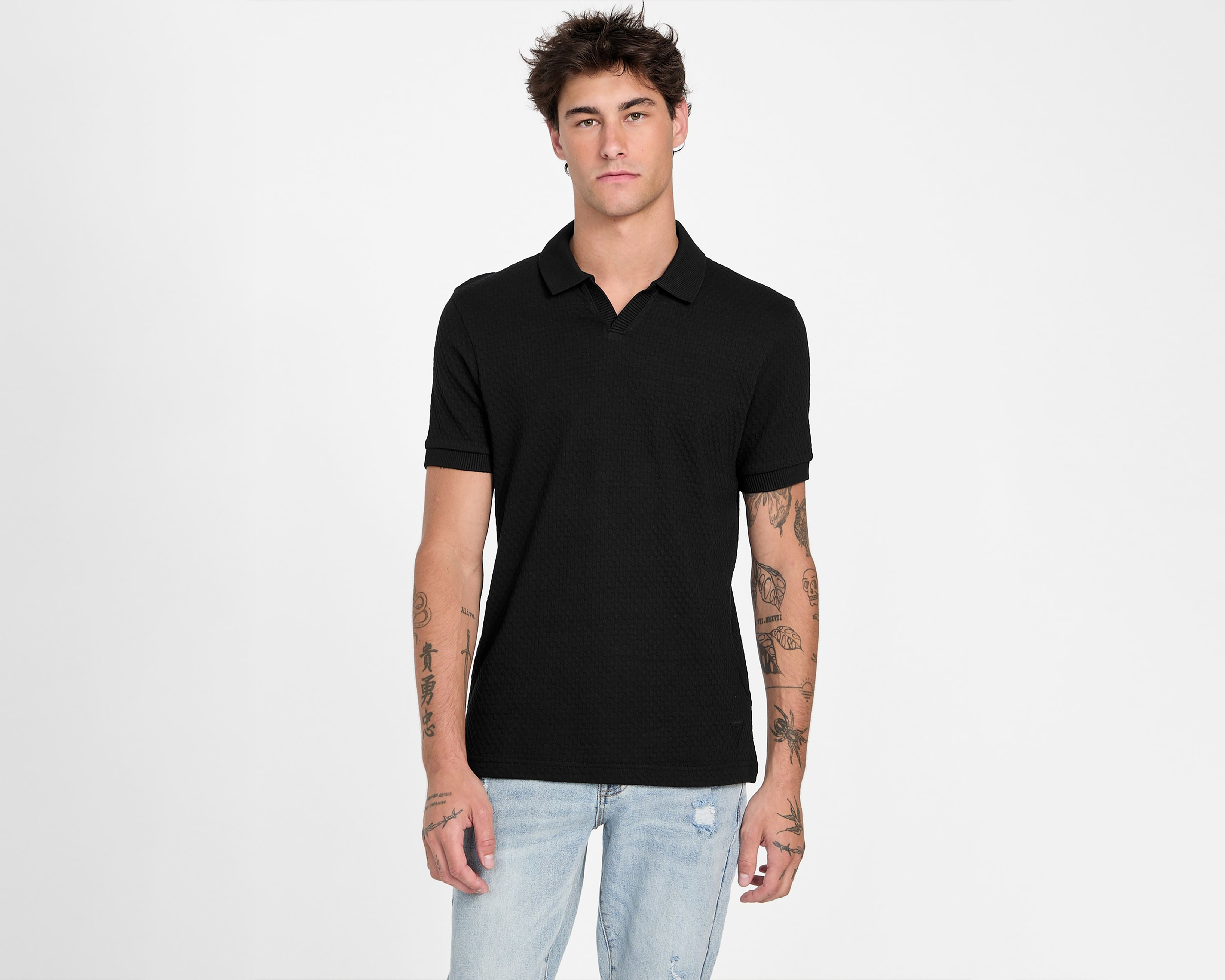 Foto 1 | Foto 1 | Playera Polo Guess Negra para Hombre