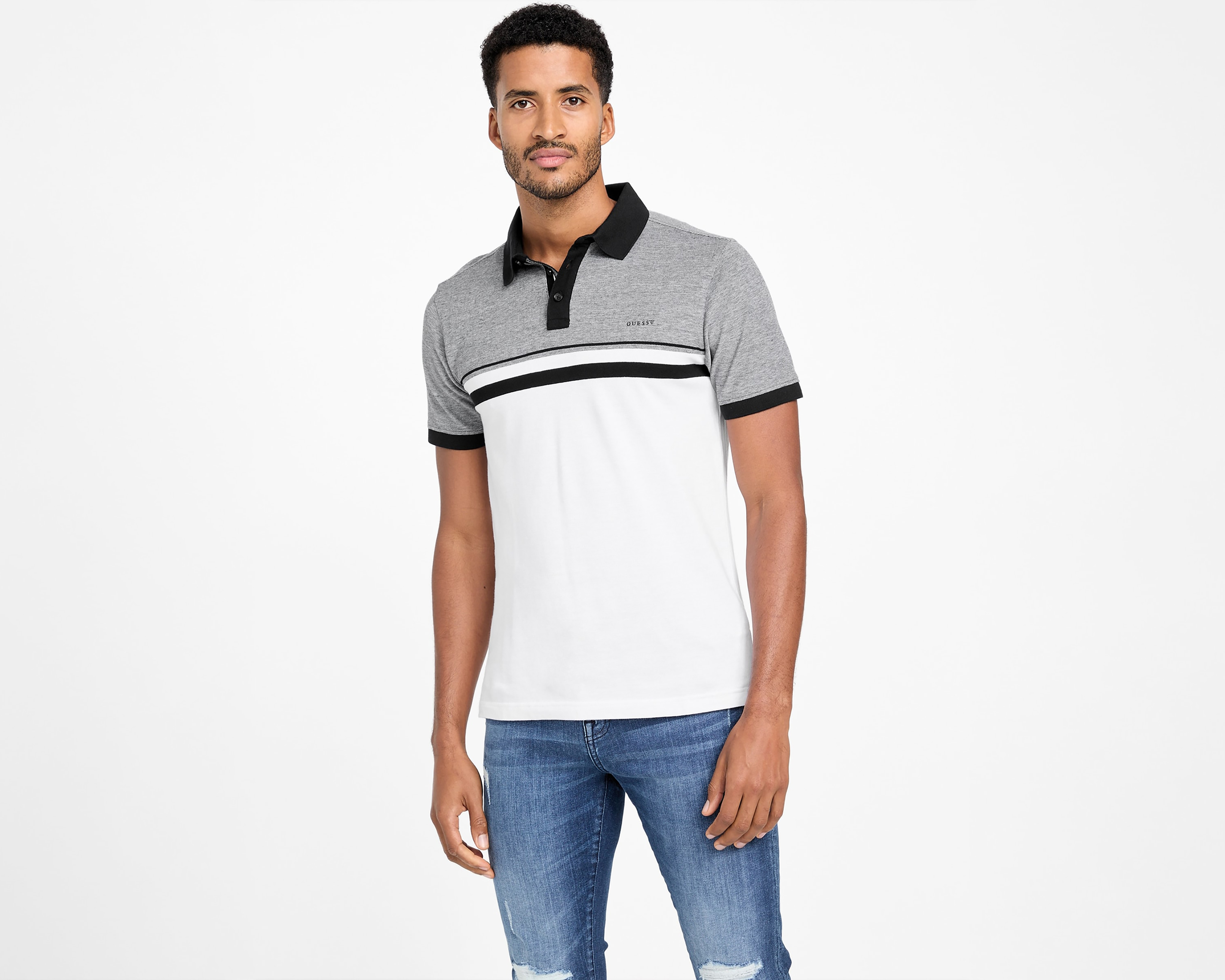 Foto 1 | Foto 1 | Playera Polo Guess Blanca para Hombre