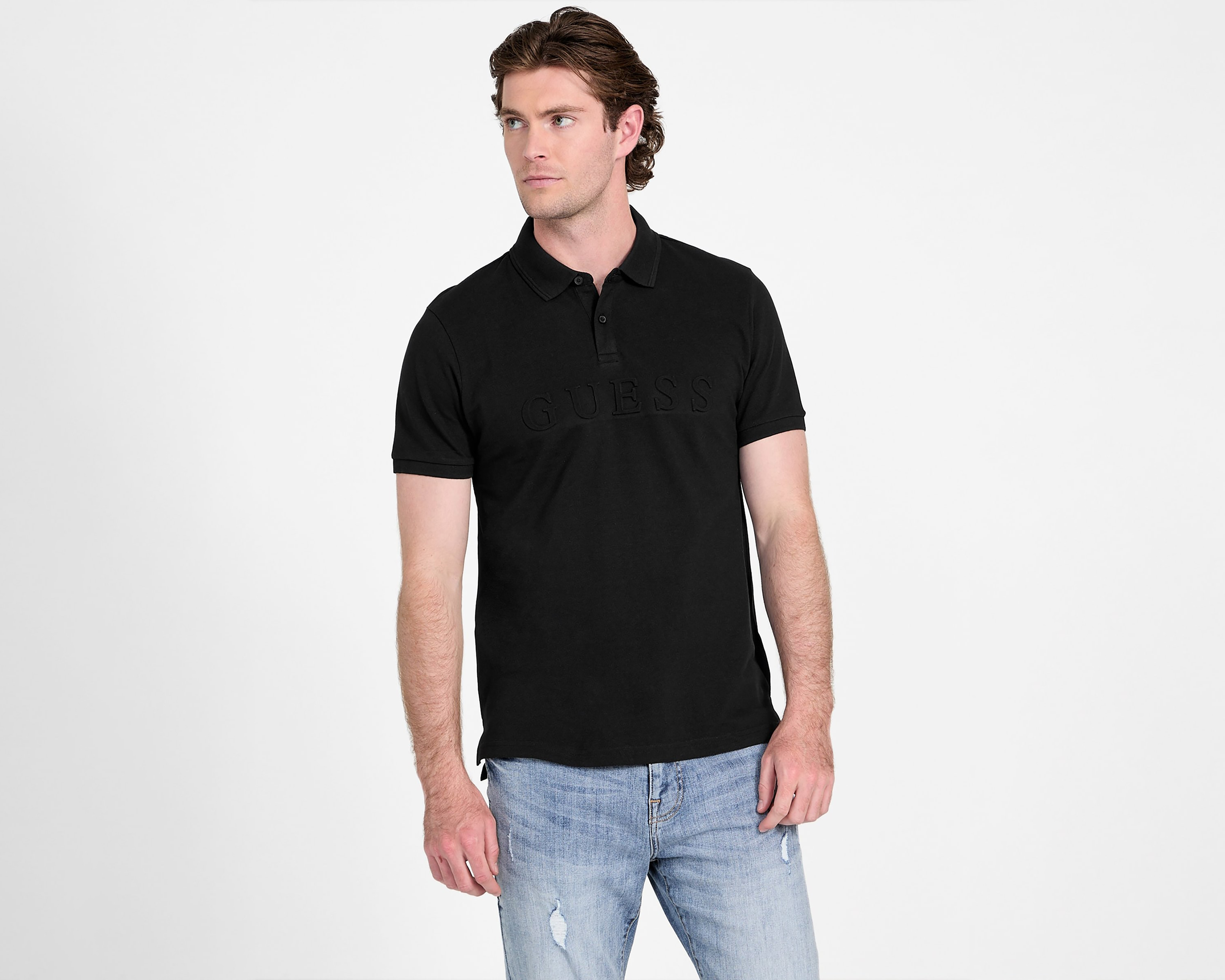 Foto 1 | Foto 1 | Playera Polo Guess Negra para Hombre