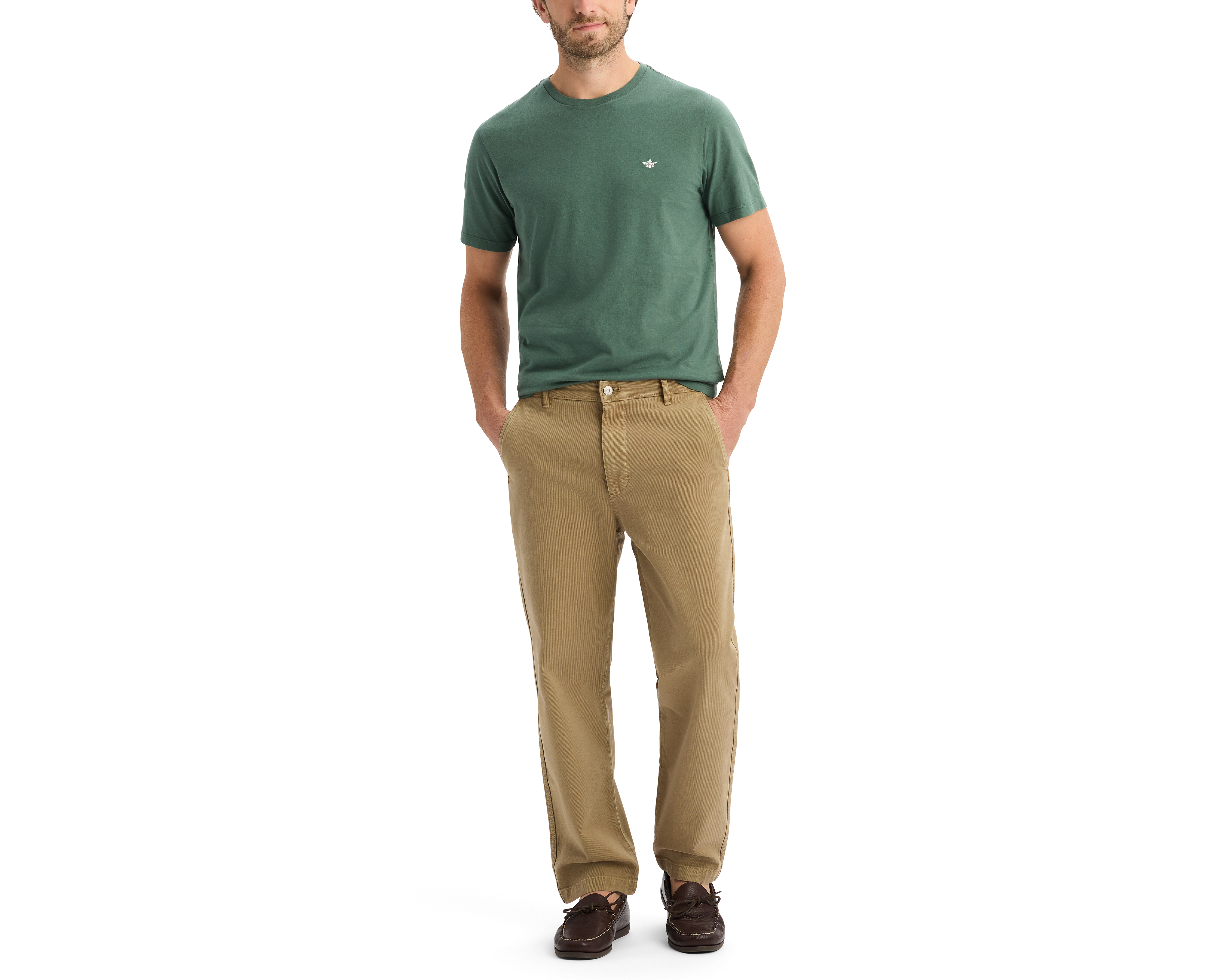 Foto 3 pulgar | Foto 2 | Playera de Cuello Redondo Verde Dockers para Hombre