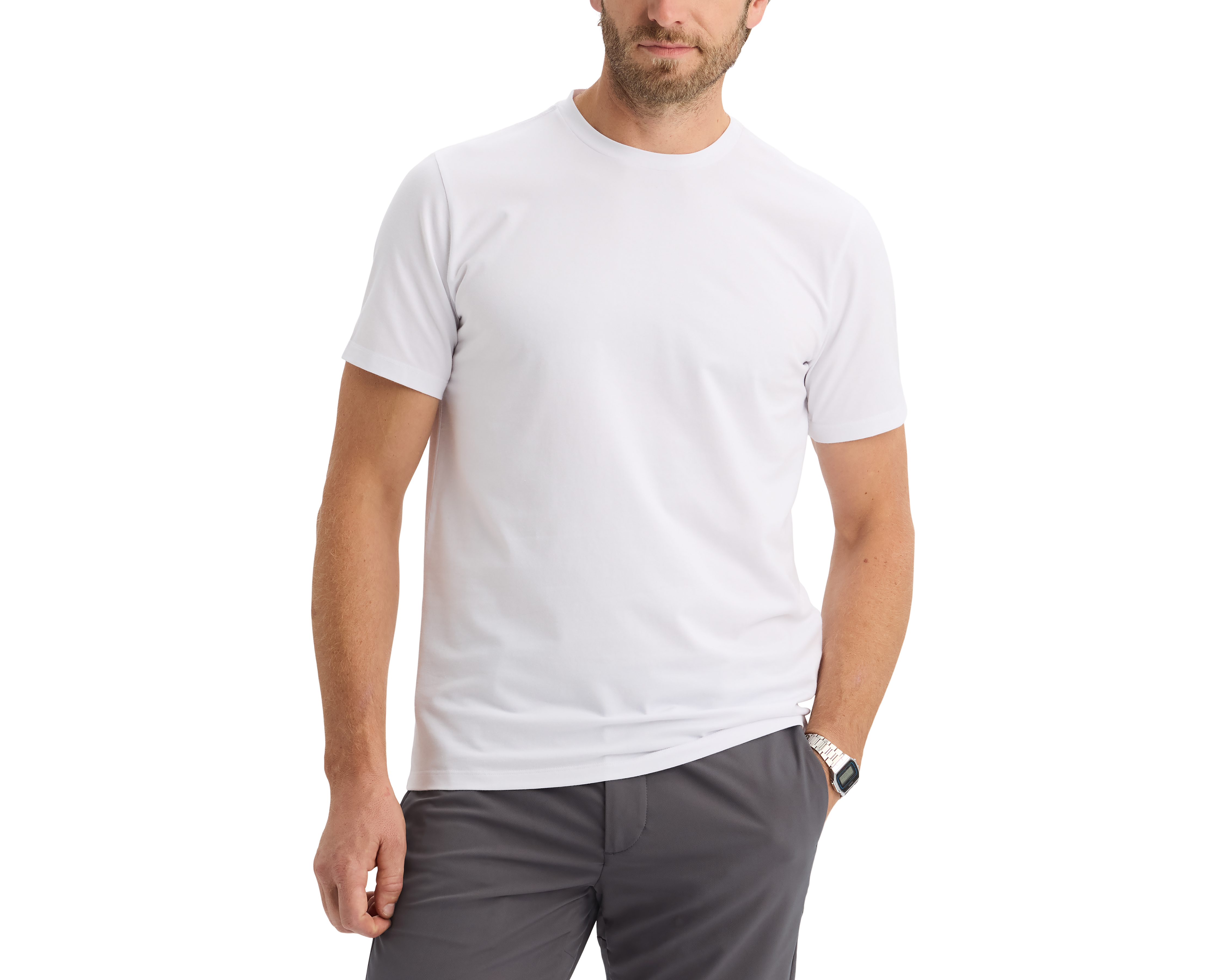 Playera de Cuello Redondo Blanca Dockers para Hombre