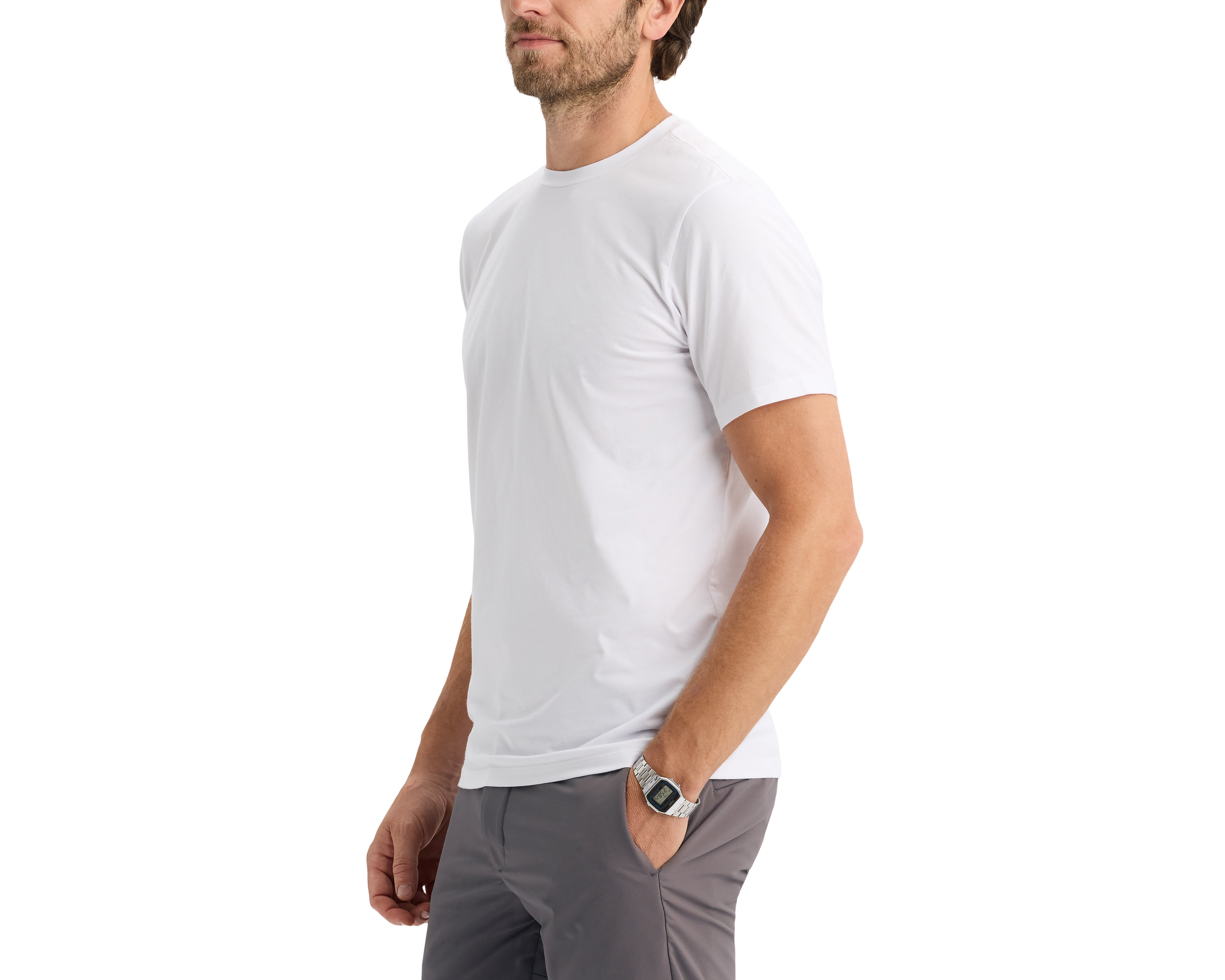 Foto 5 pulgar | Foto 4 | Playera de Cuello Redondo Blanca Dockers para Hombre