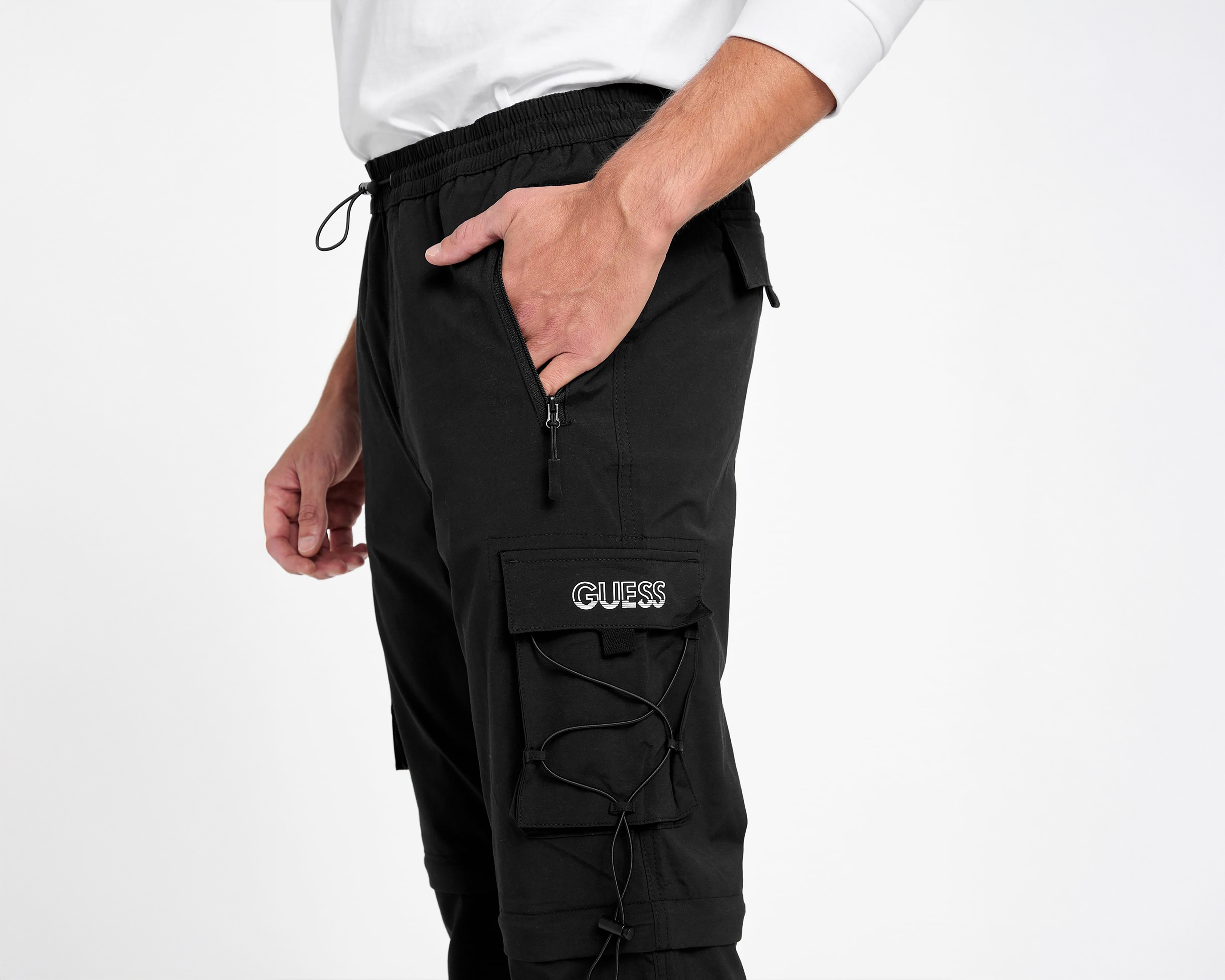 Foto 5 | Foto 5 | Pantalón Cargo Guess Negro para Hombre