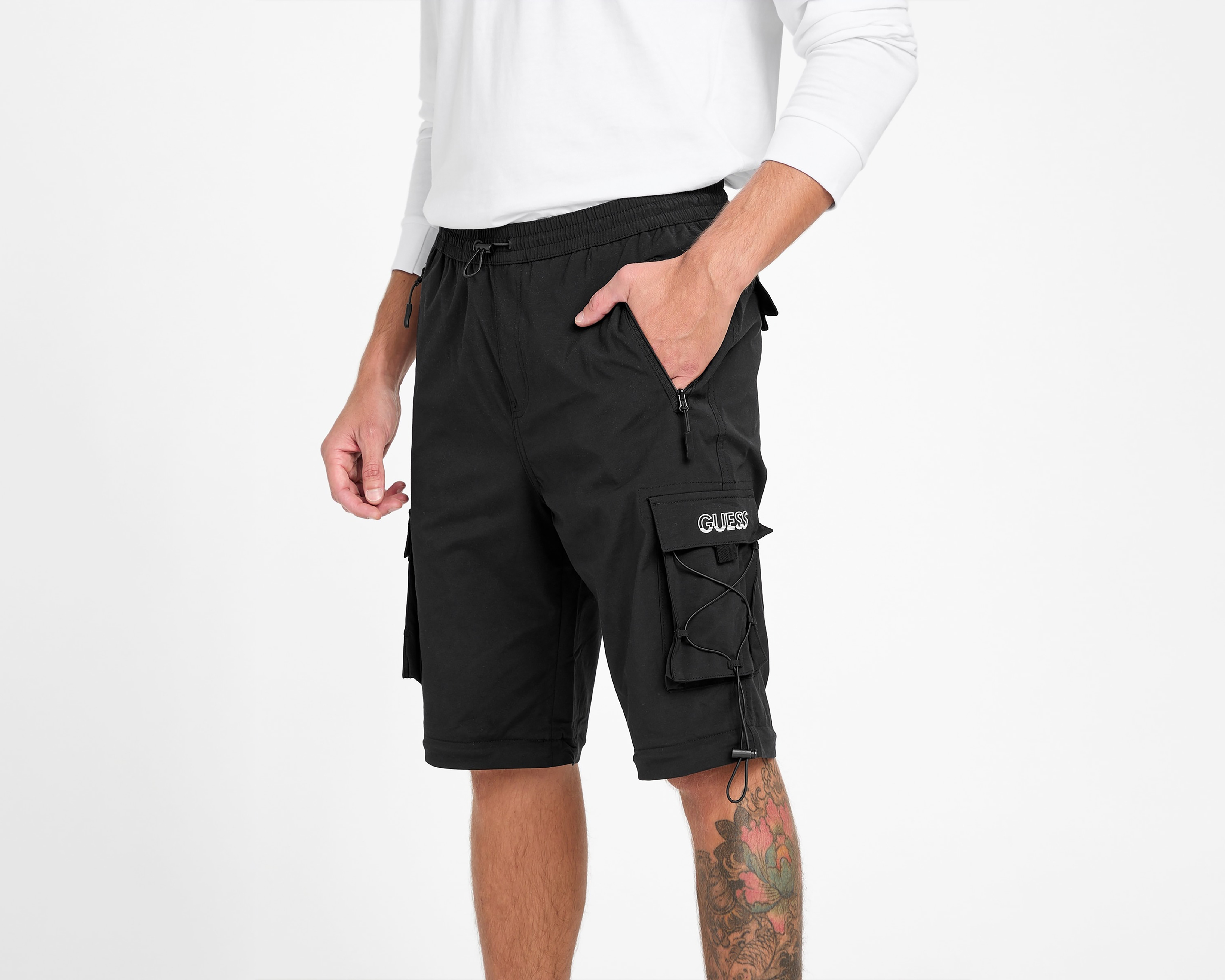 Foto 7 | Foto 7 | Pantalón Cargo Guess Negro para Hombre