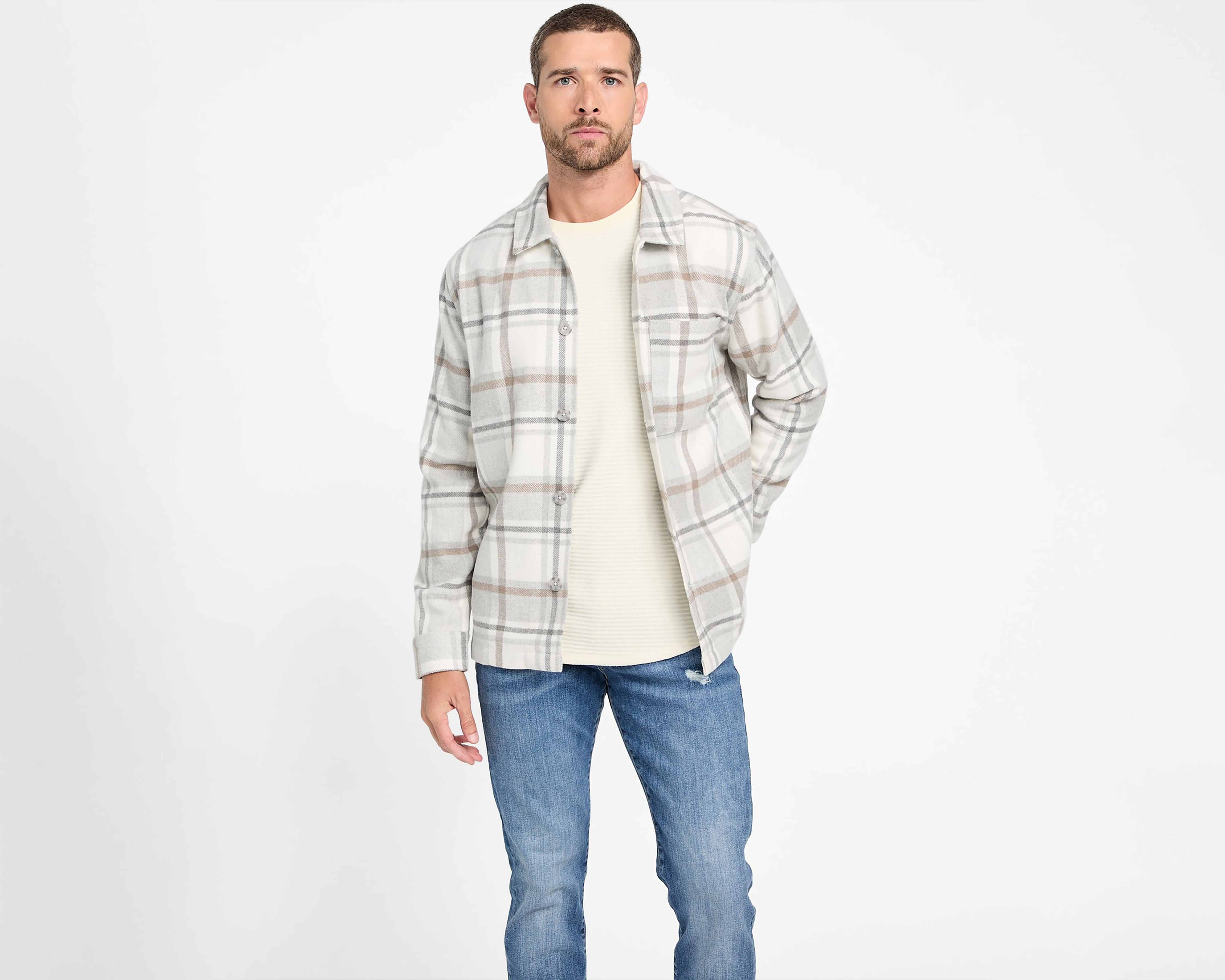 Foto 1 | Foto 1 | Camisa Casual Guess Regular a Cuadros para Hombre