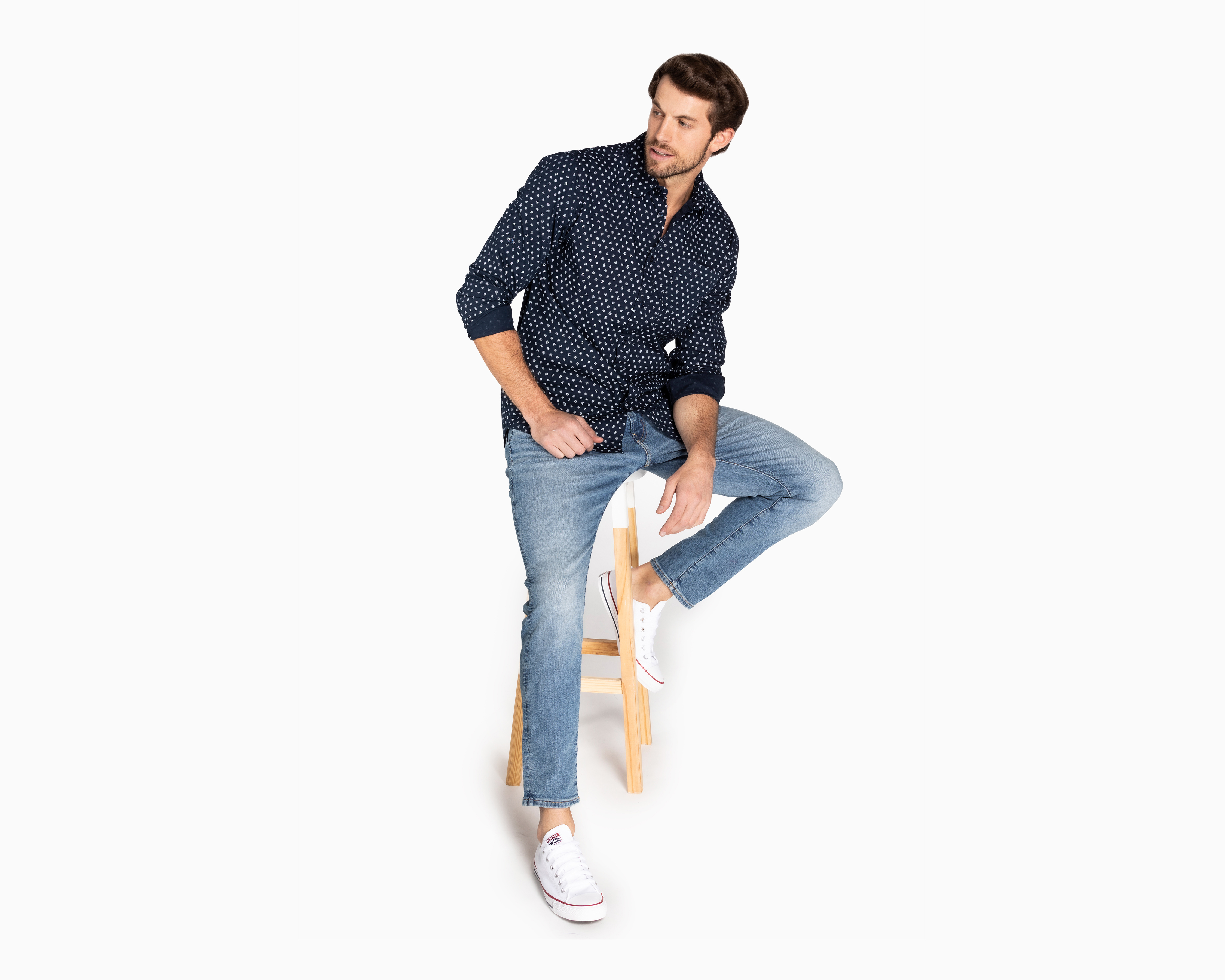 Foto 2 | Foto 2 | Camisa de Moda de Algodón Refill Regular con Miniprint