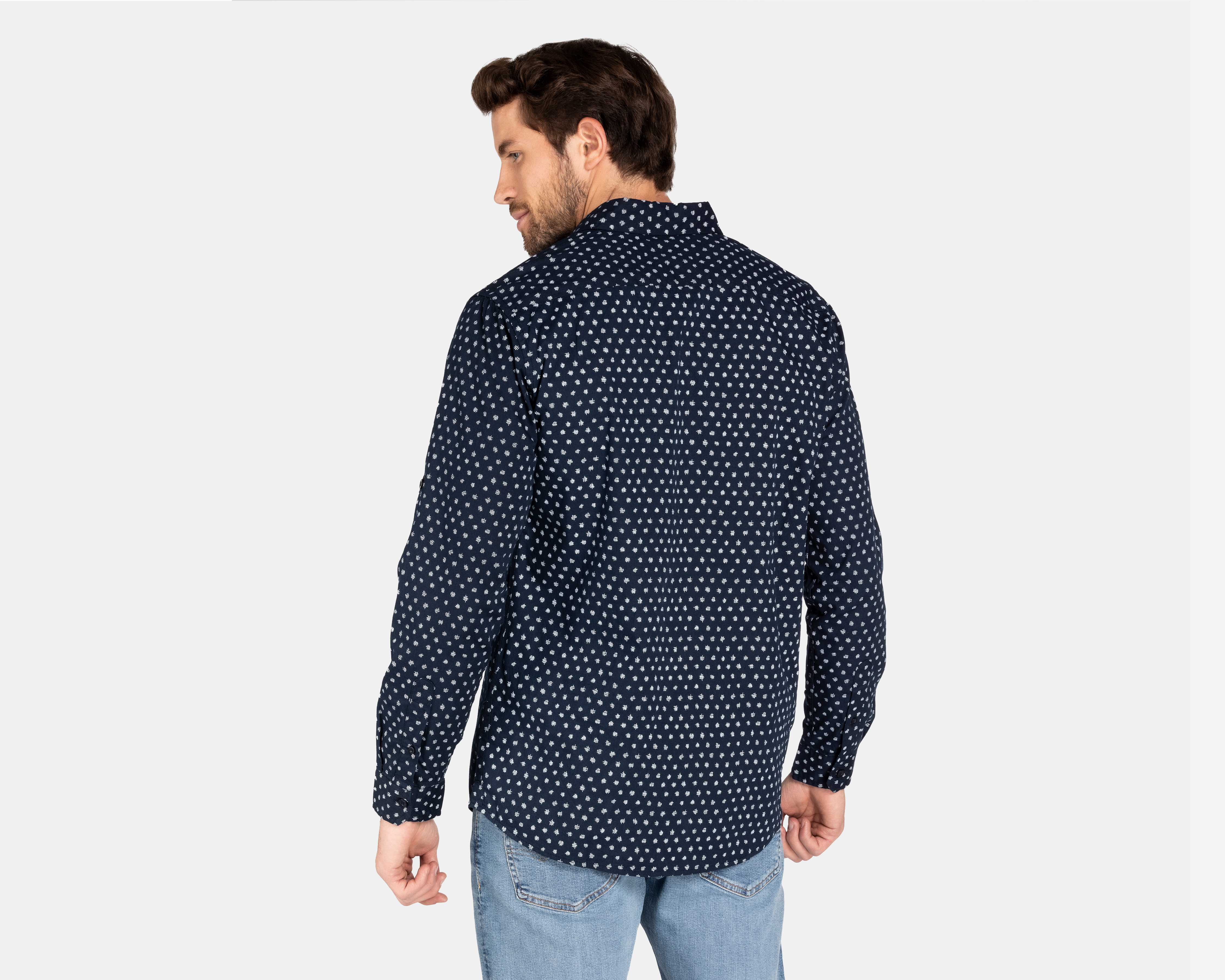 Foto 4 pulgar | Foto 3 | Camisa de Moda de Algodón Refill Regular con Miniprint