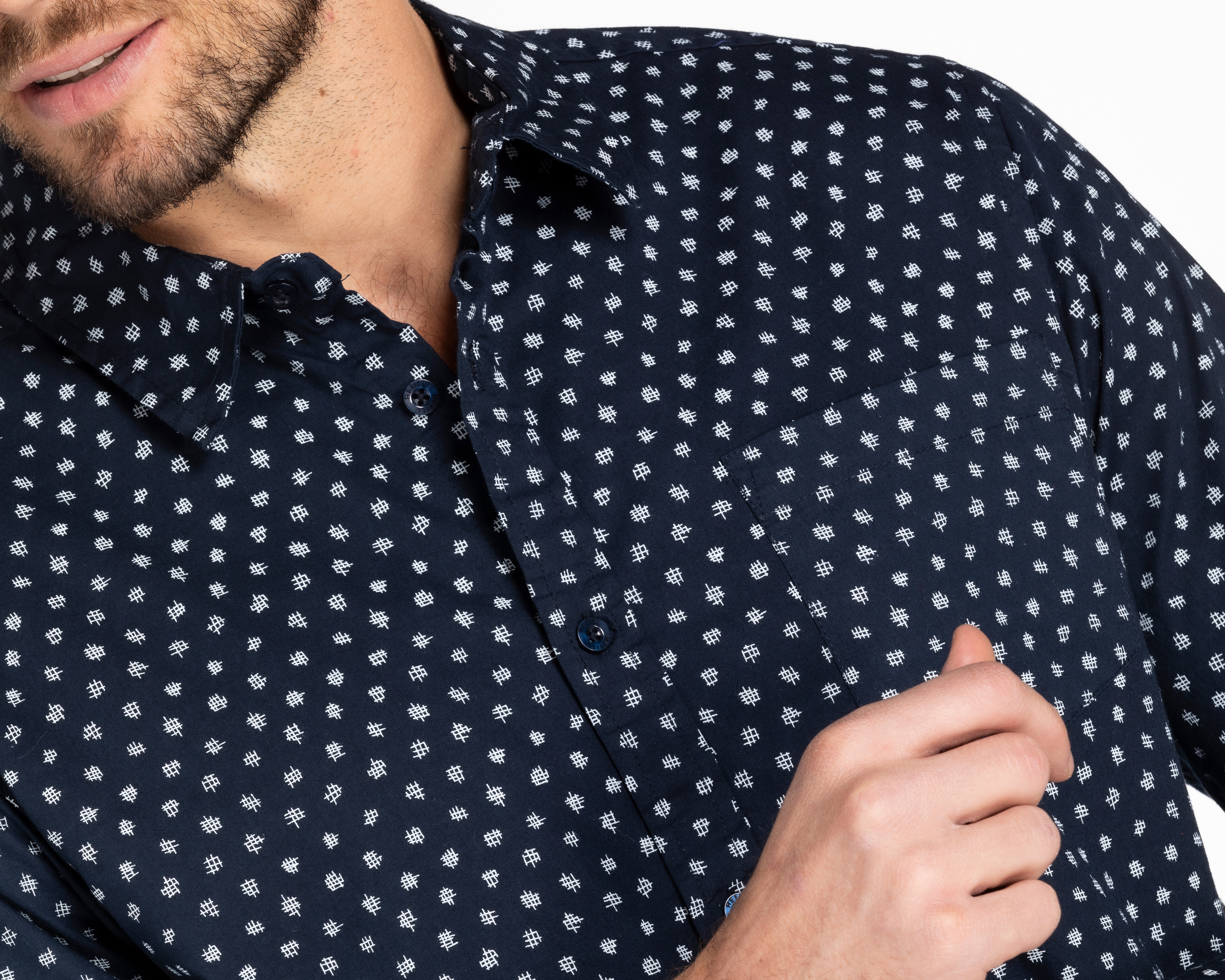 Foto 5 pulgar | Foto 4 | Camisa de Moda de Algodón Refill Regular con Miniprint