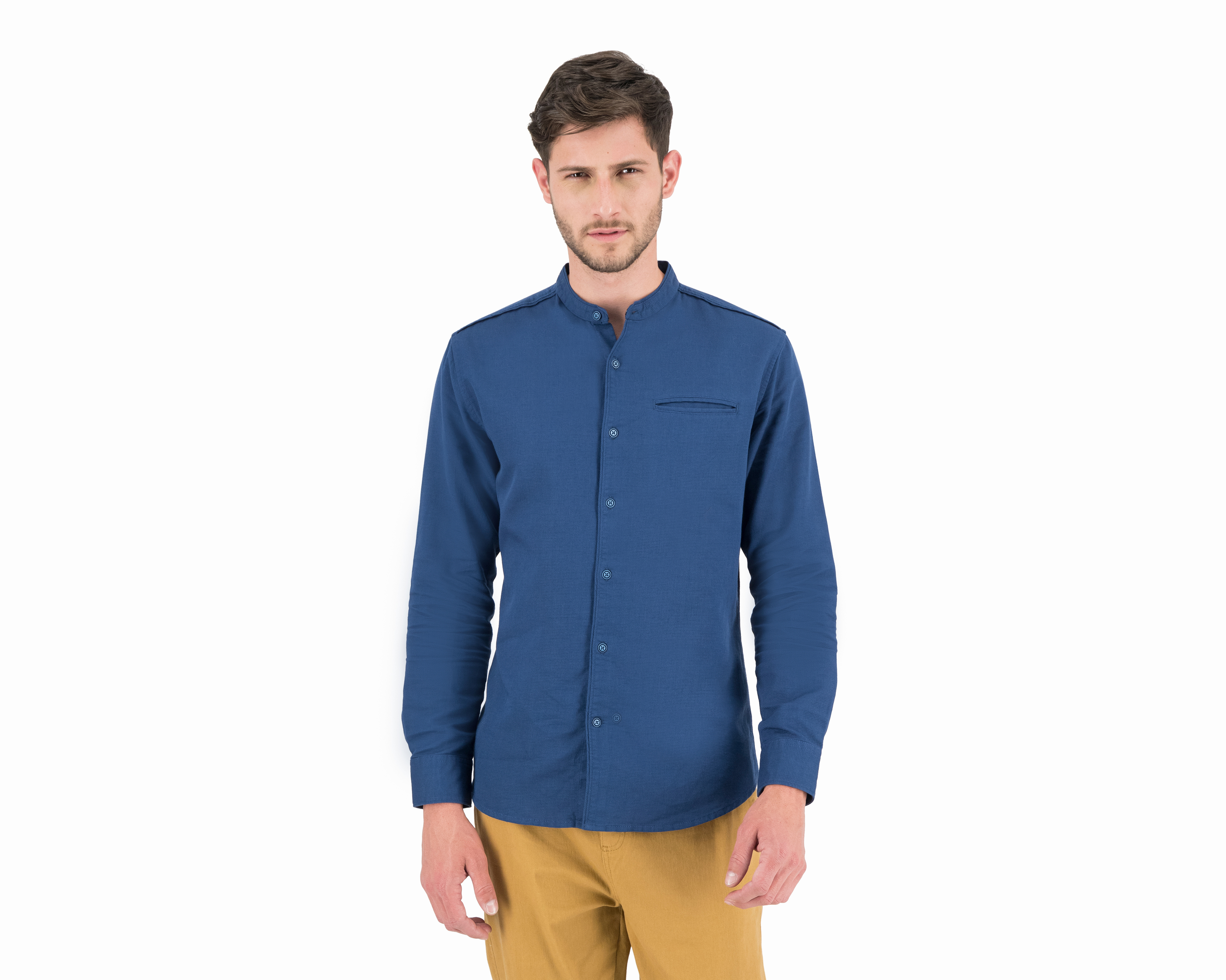 Camisa de Moda de Algodón Refill Regular Fit Lisa