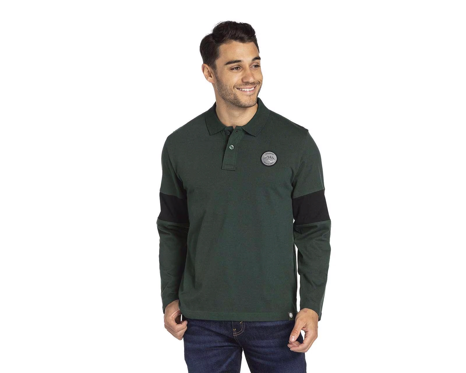Foto 2 pulgar | Foto 1 | Playera Polo Jeep Manga Larga Verde para Hombre