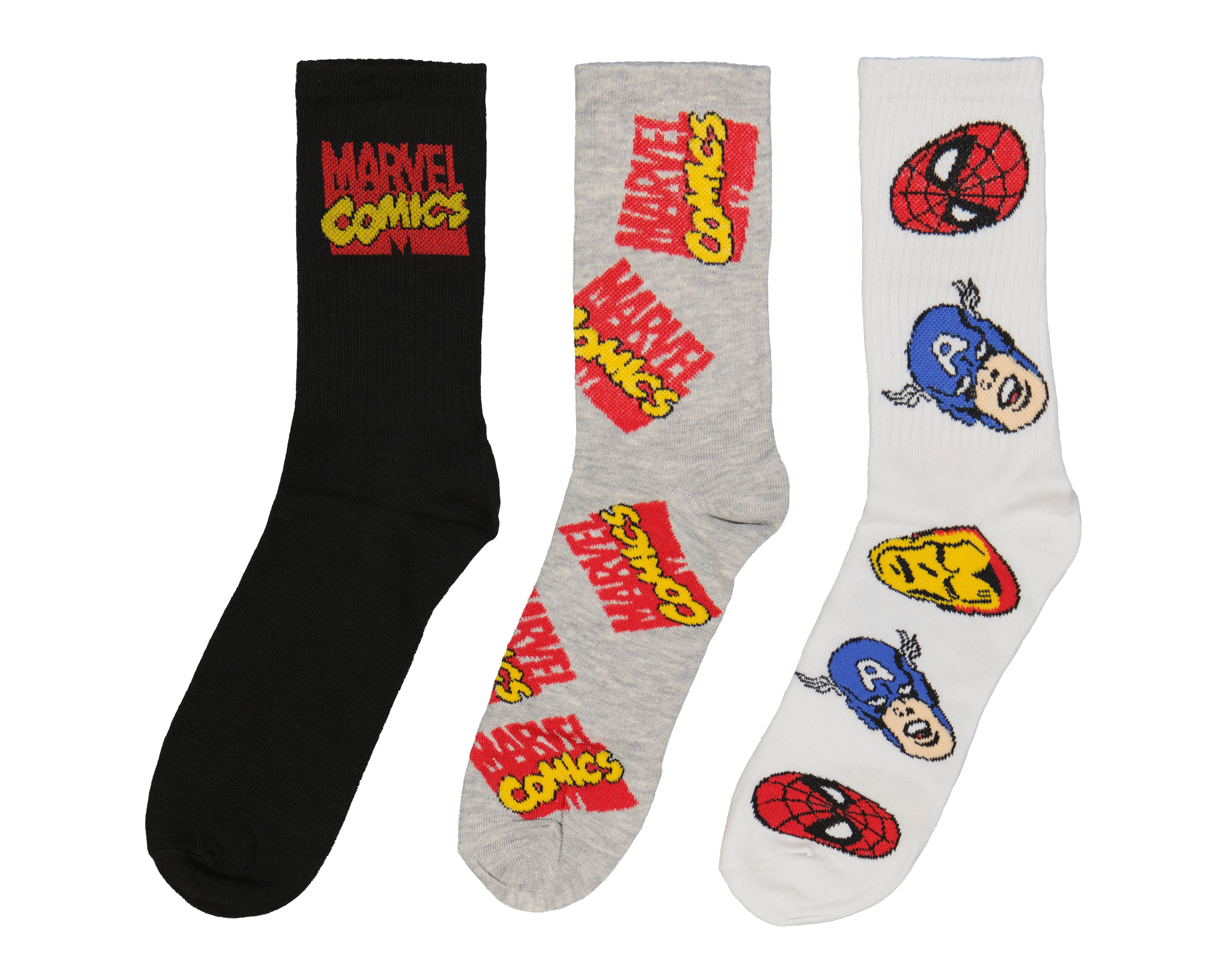 Foto 2 pulgar | Foto 1 | Calcetas Largas Marvel Avengers para Hombre 3 Pares