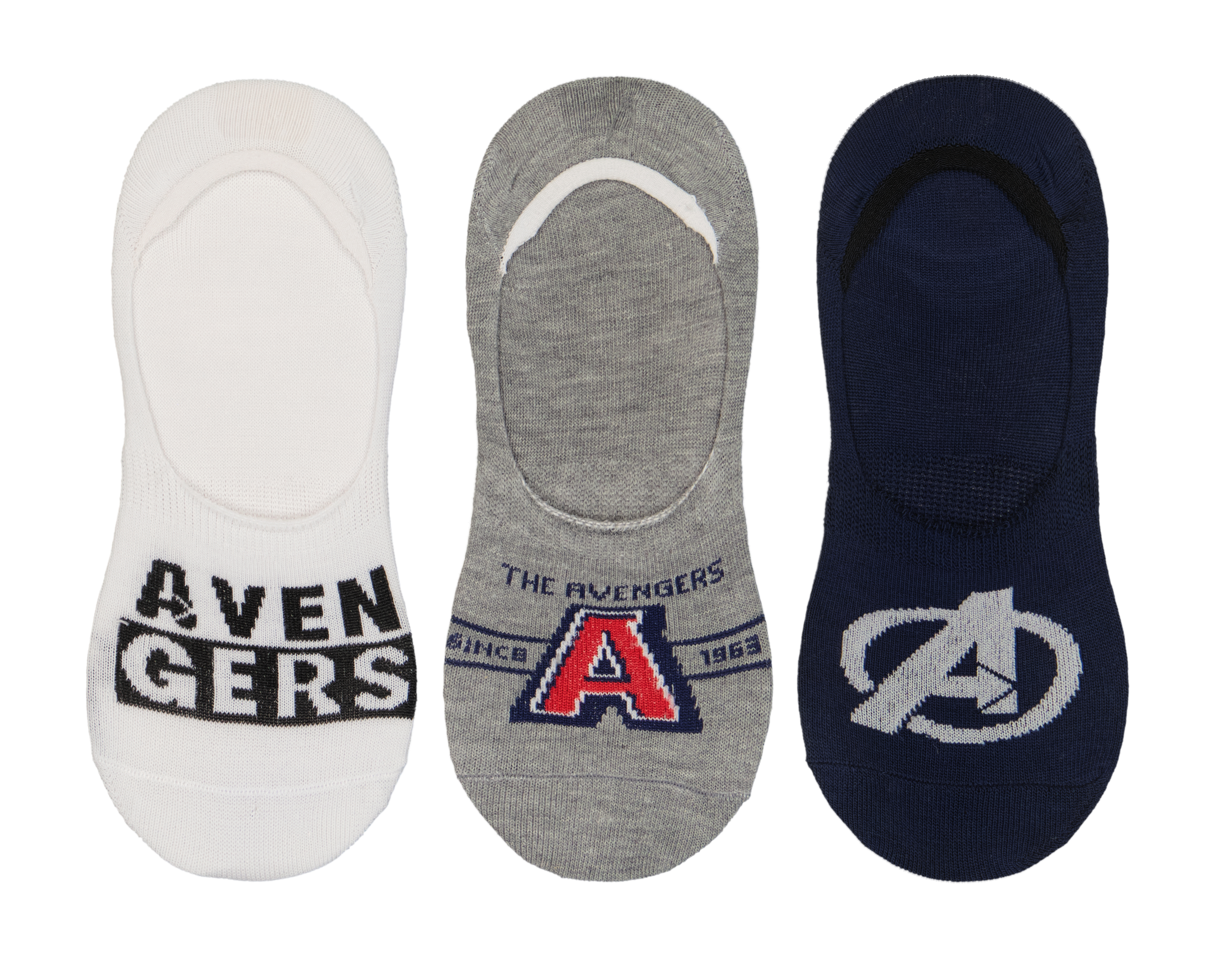 Foto 2 pulgar | Foto 1 | Calcetas Invisibles Marvel Avengers para Hombre 3 Pares