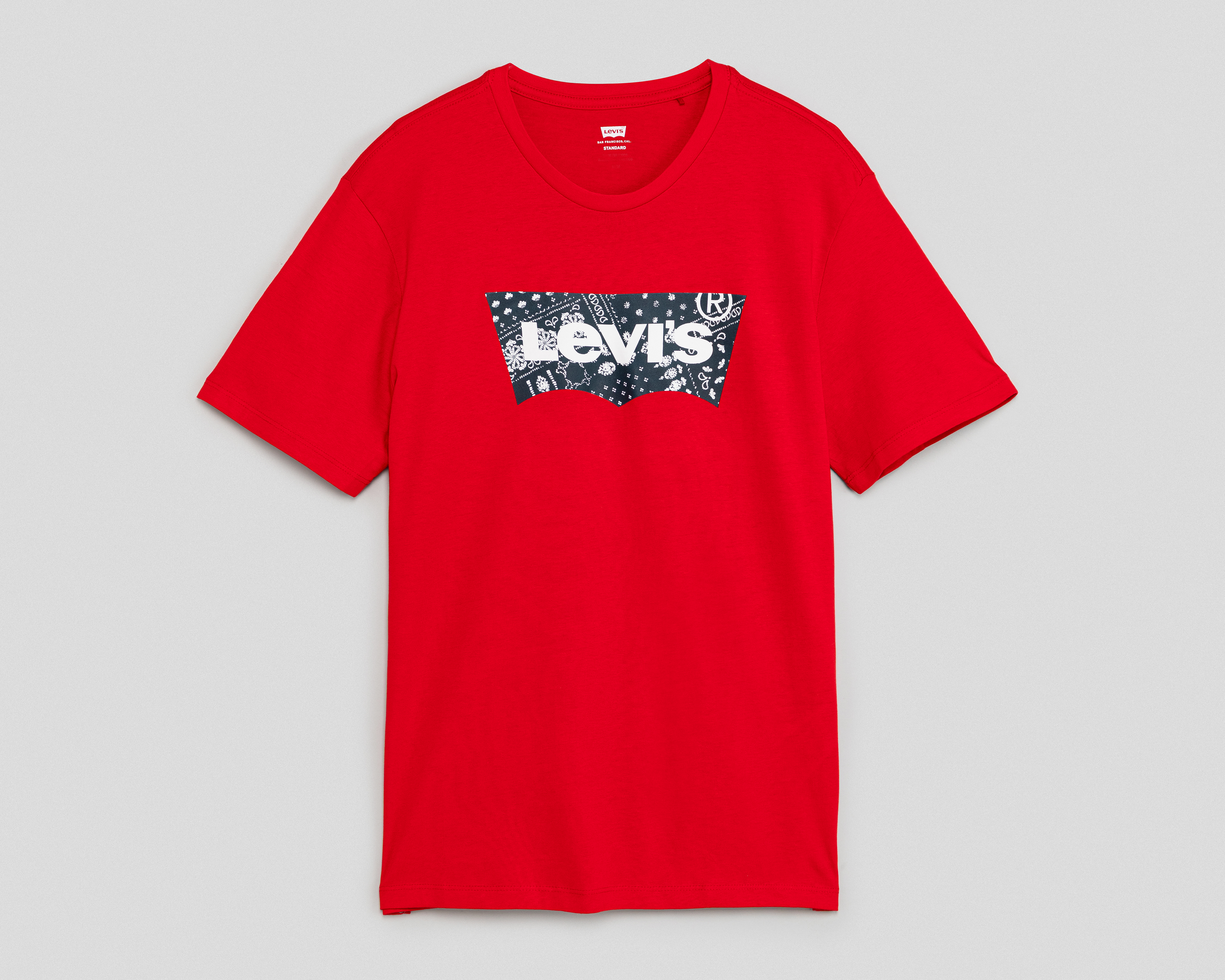 Foto 2 pulgar | Foto 1 | Playera de Cuello Redondo Roja Levi's para Hombre