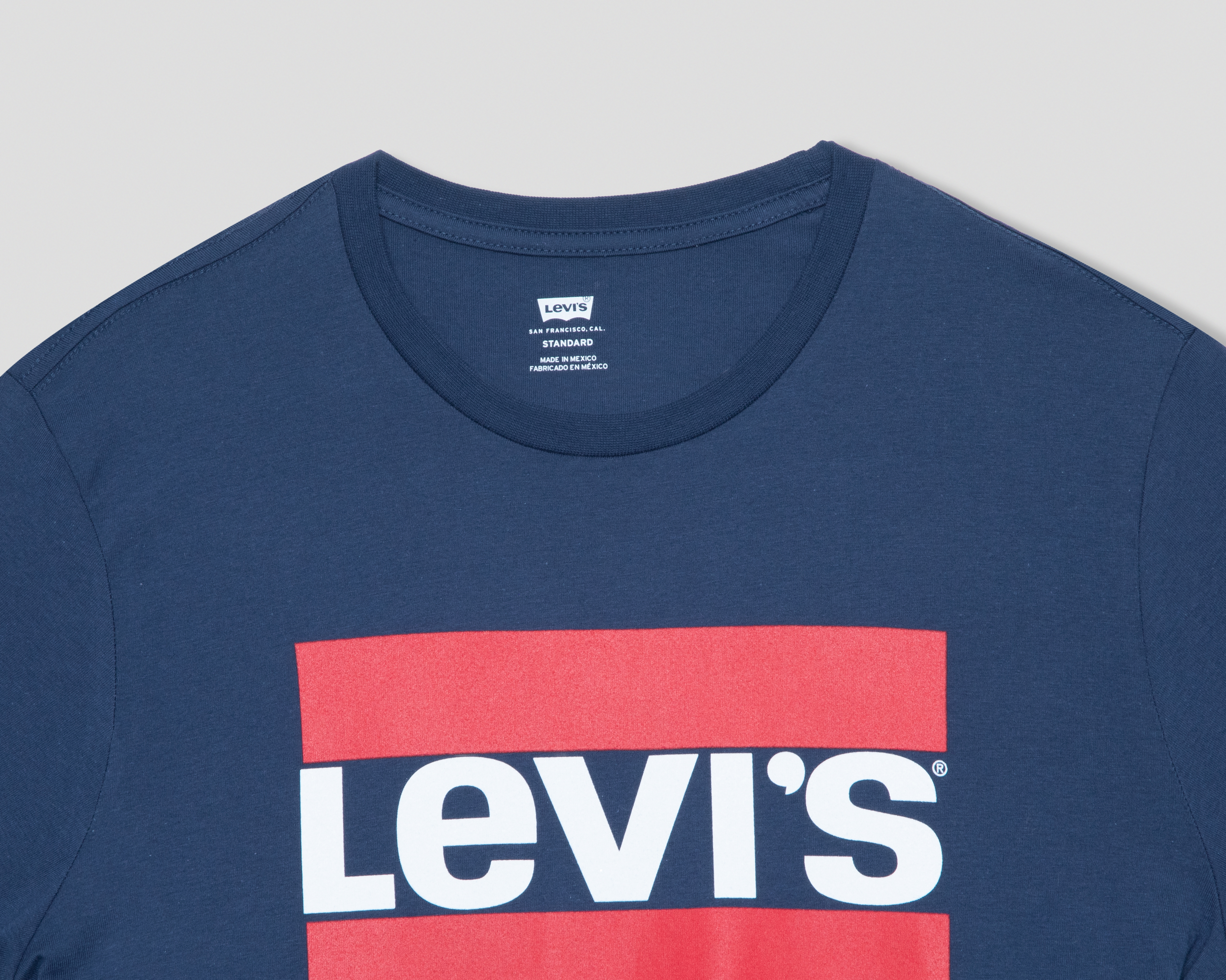 Foto 4 pulgar | Foto 3 | Playera de Cuello Redondo Azul Levi's para Hombre