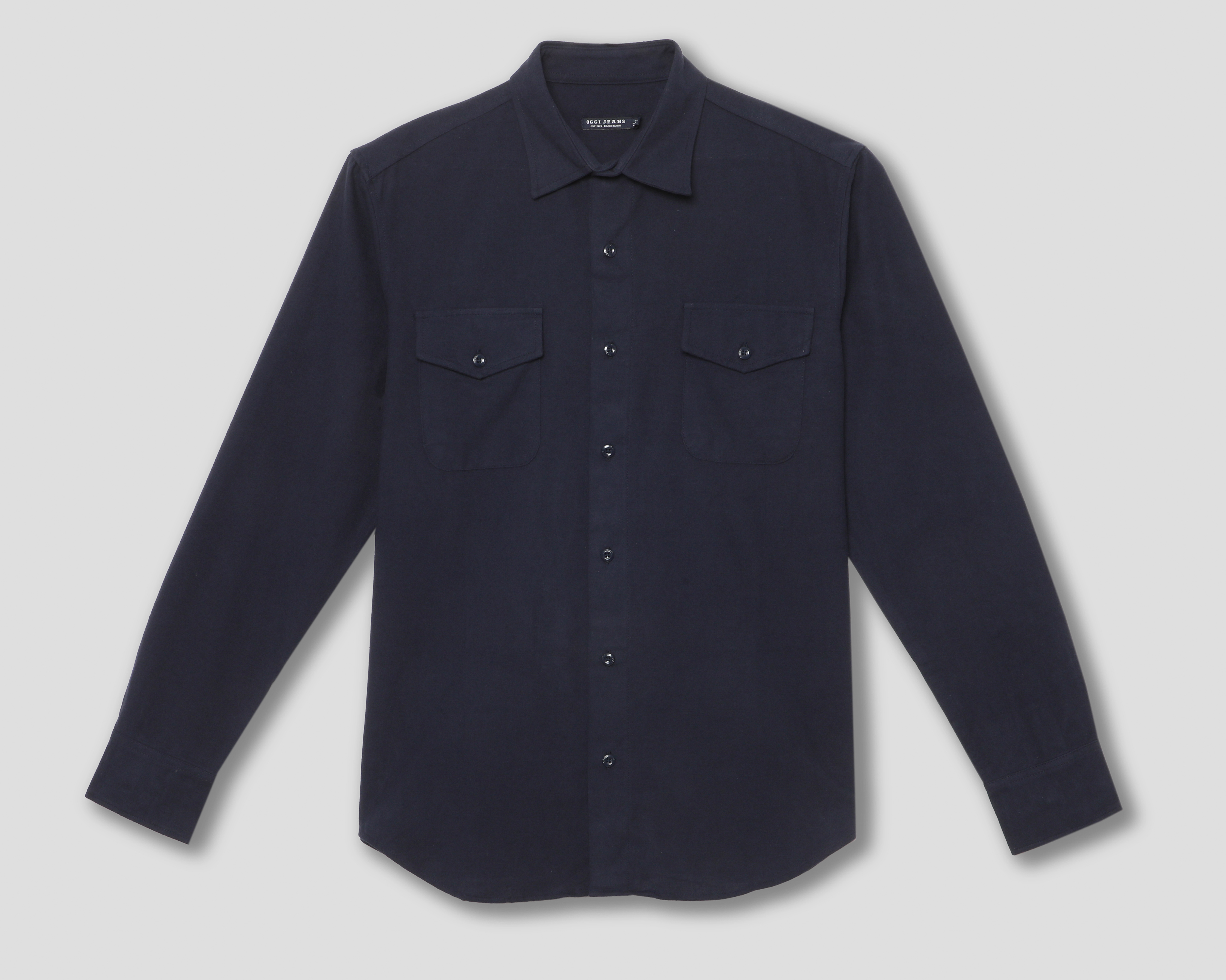 Foto 2 pulgar | Foto 1 | Camisa Casual de Algodón Oggi Regular Lisa para Hombre