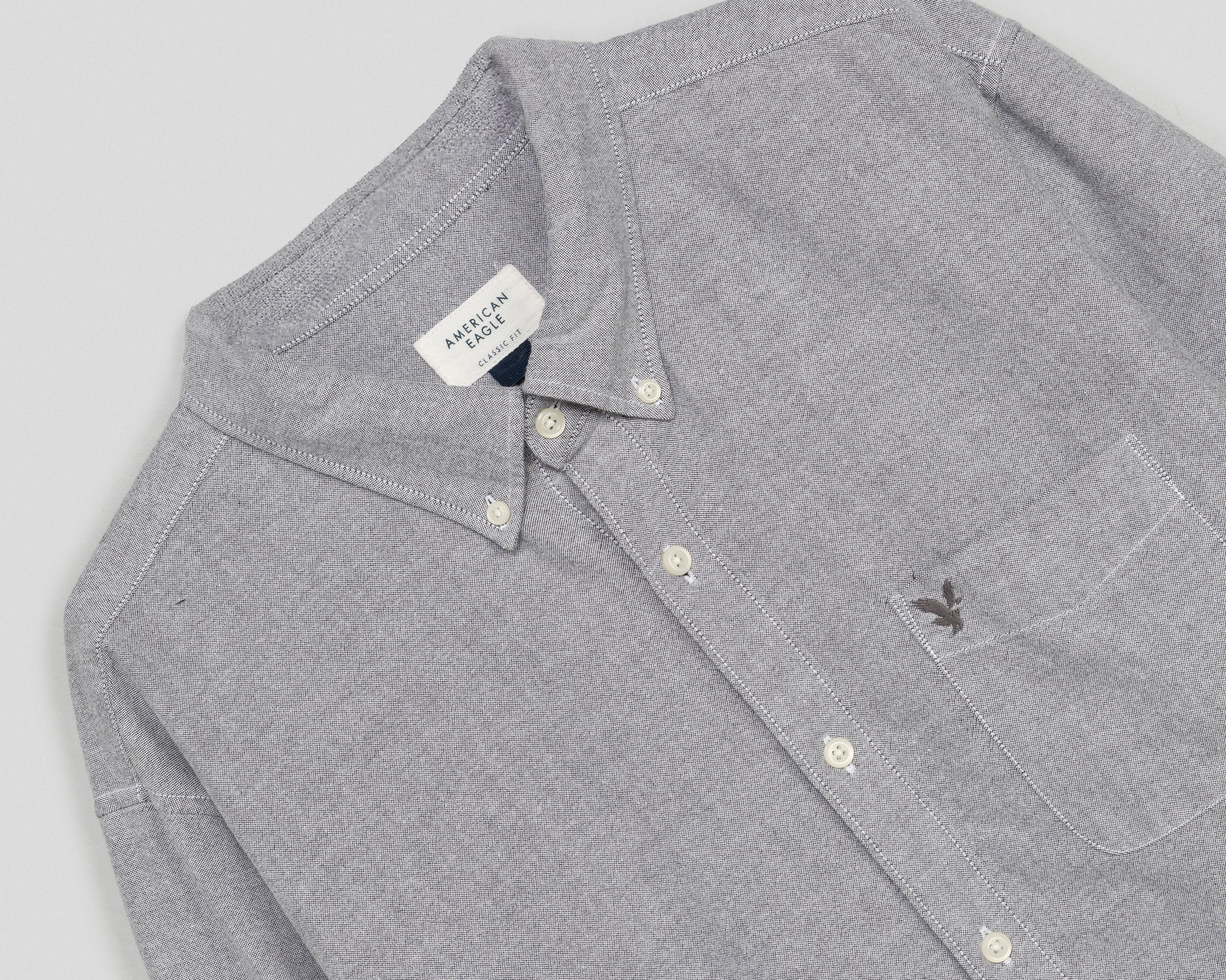 Foto 3 | Foto 3 | Camisa Casual de Algodón American Eagle Classic Fit Gris para Hombre