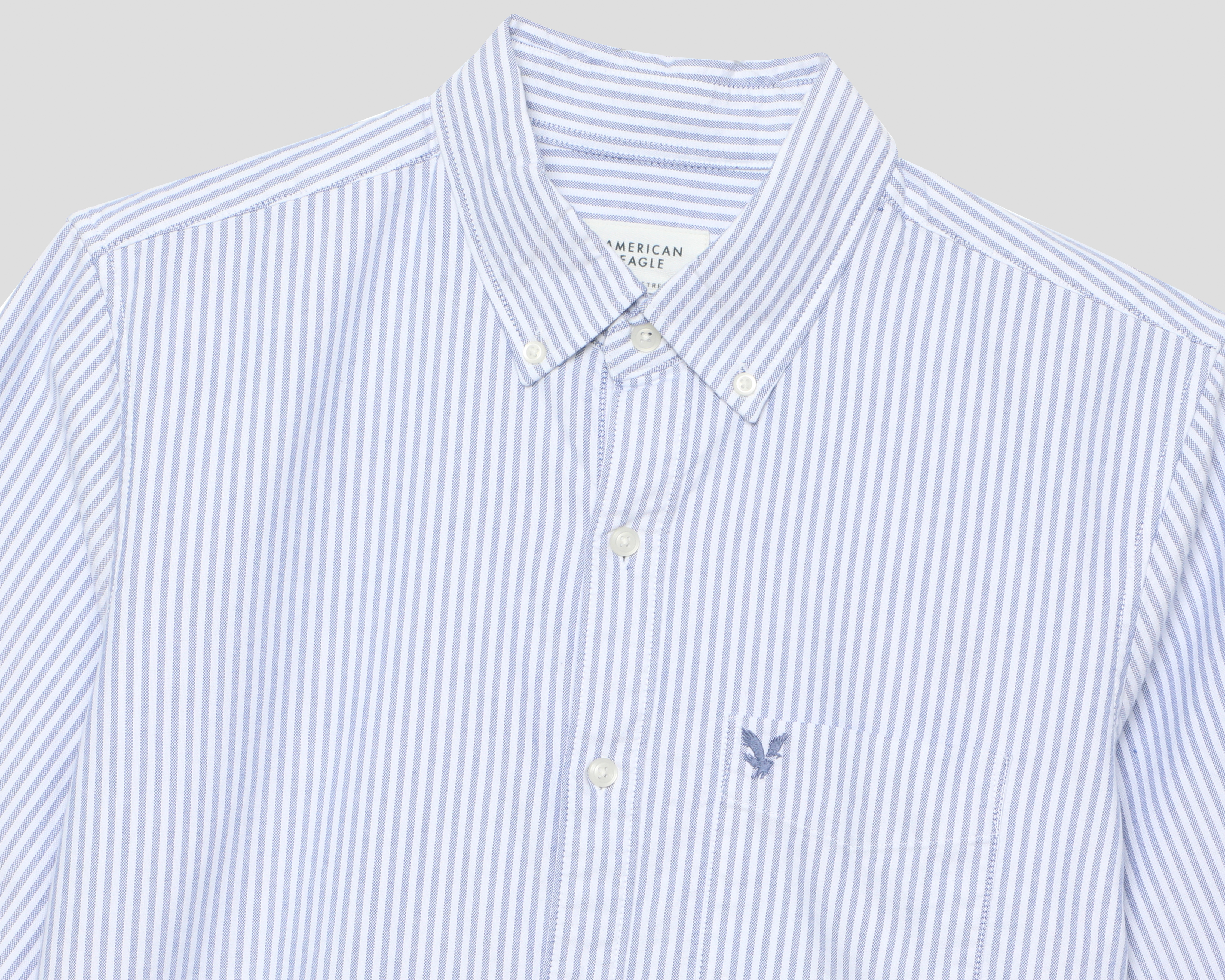 Foto 4 pulgar | Foto 3 | Camisa Casual American Eagle Slim Fit a Rayas para Hombre