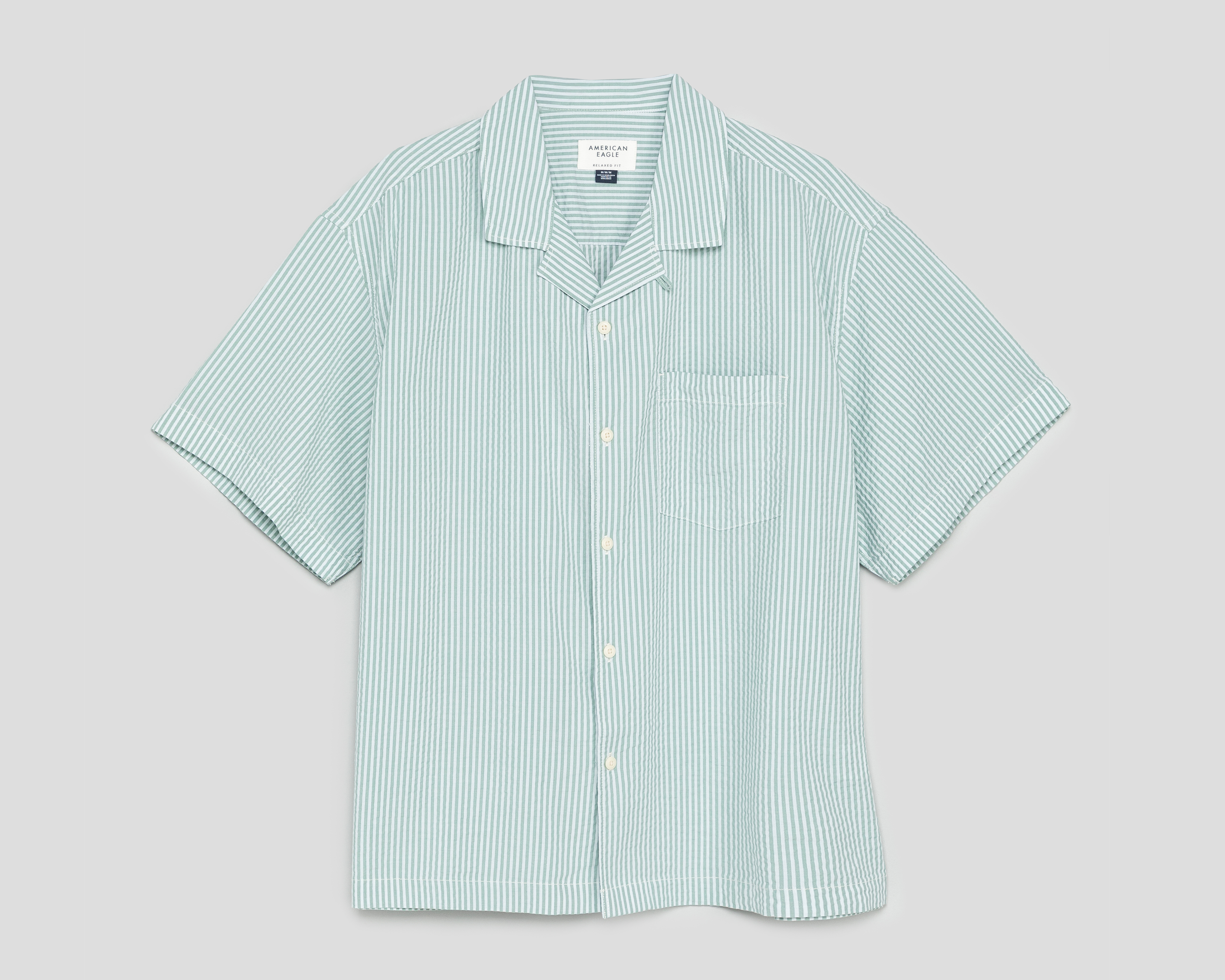 Camisa Casual American Eagle Oversize a Rayas para Hombre