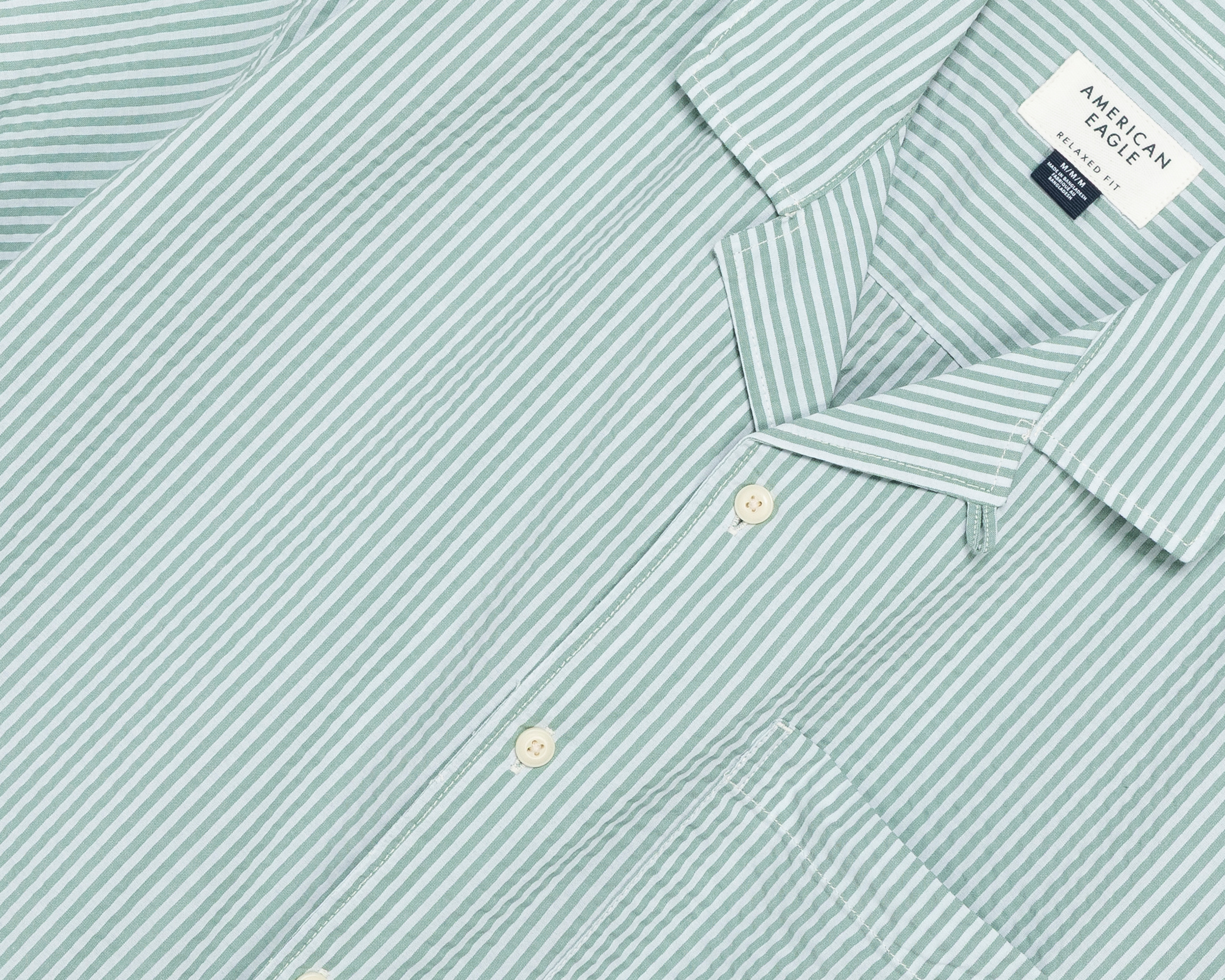 Foto 4 pulgar | Foto 3 | Camisa Casual American Eagle Oversize a Rayas para Hombre