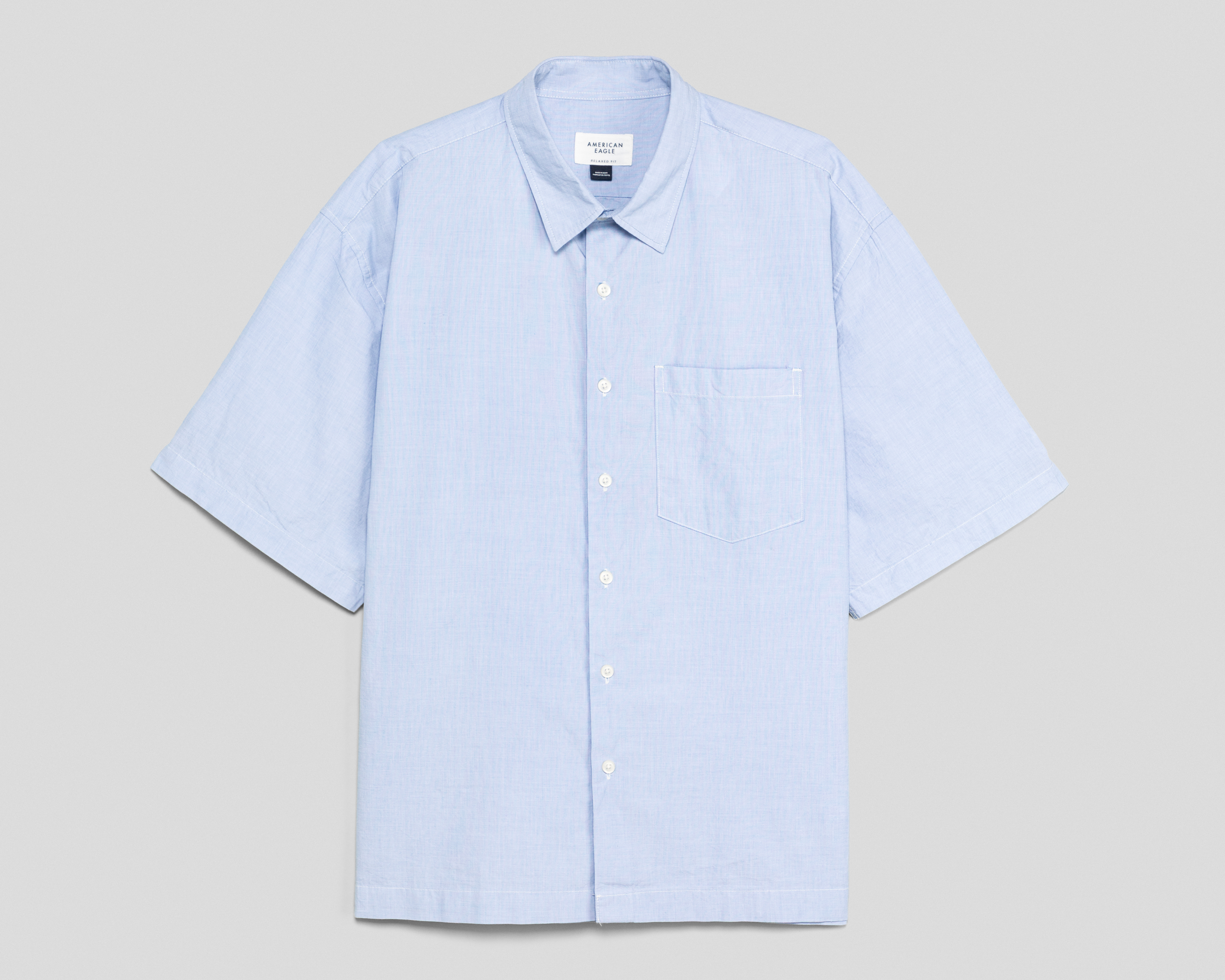 Camisa de Algodón American Eagle Oversize Azul para Hombre