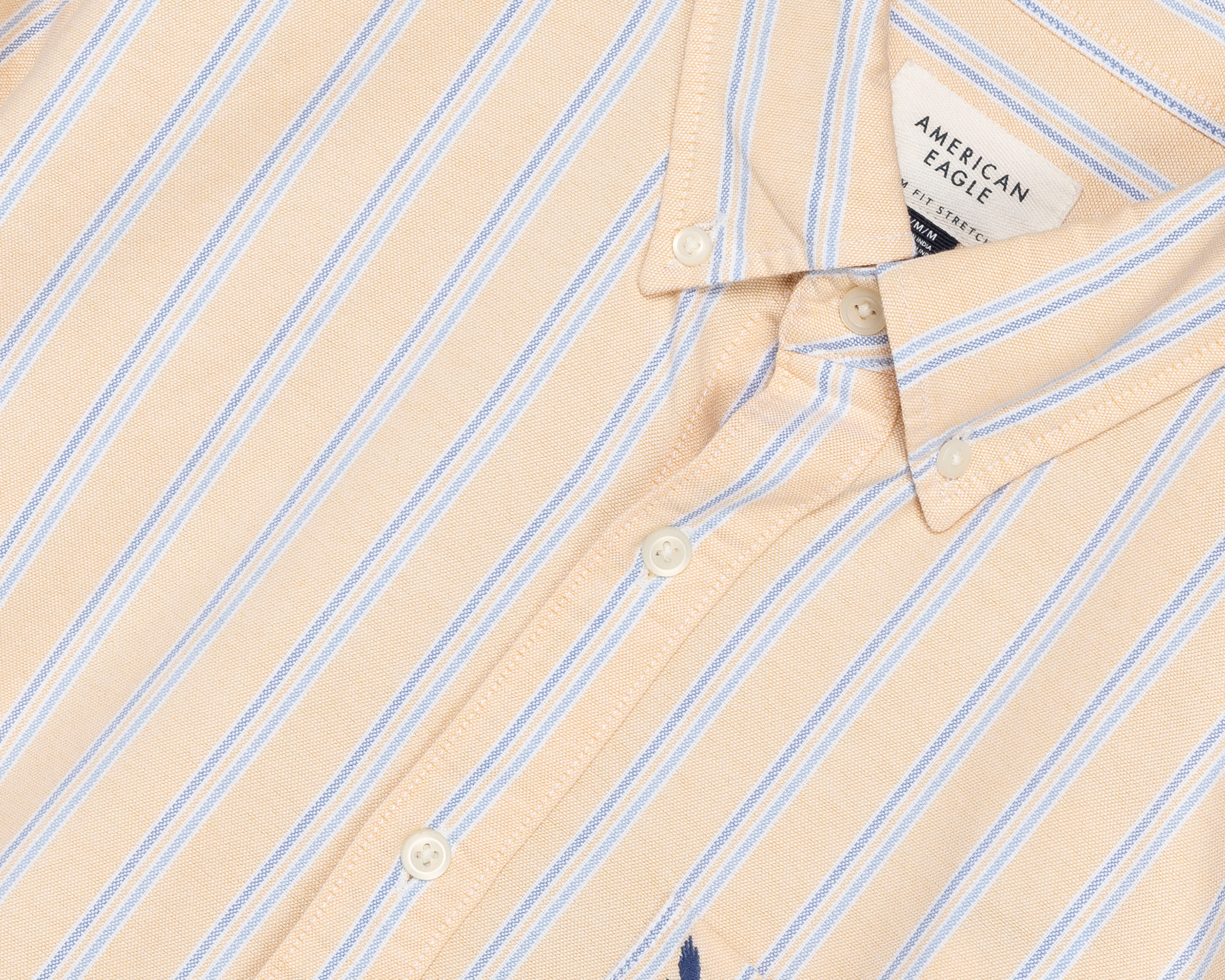 Foto 4 pulgar | Foto 3 | Camisa Casual American Eagle Slim Fit a Rayas para Hombre