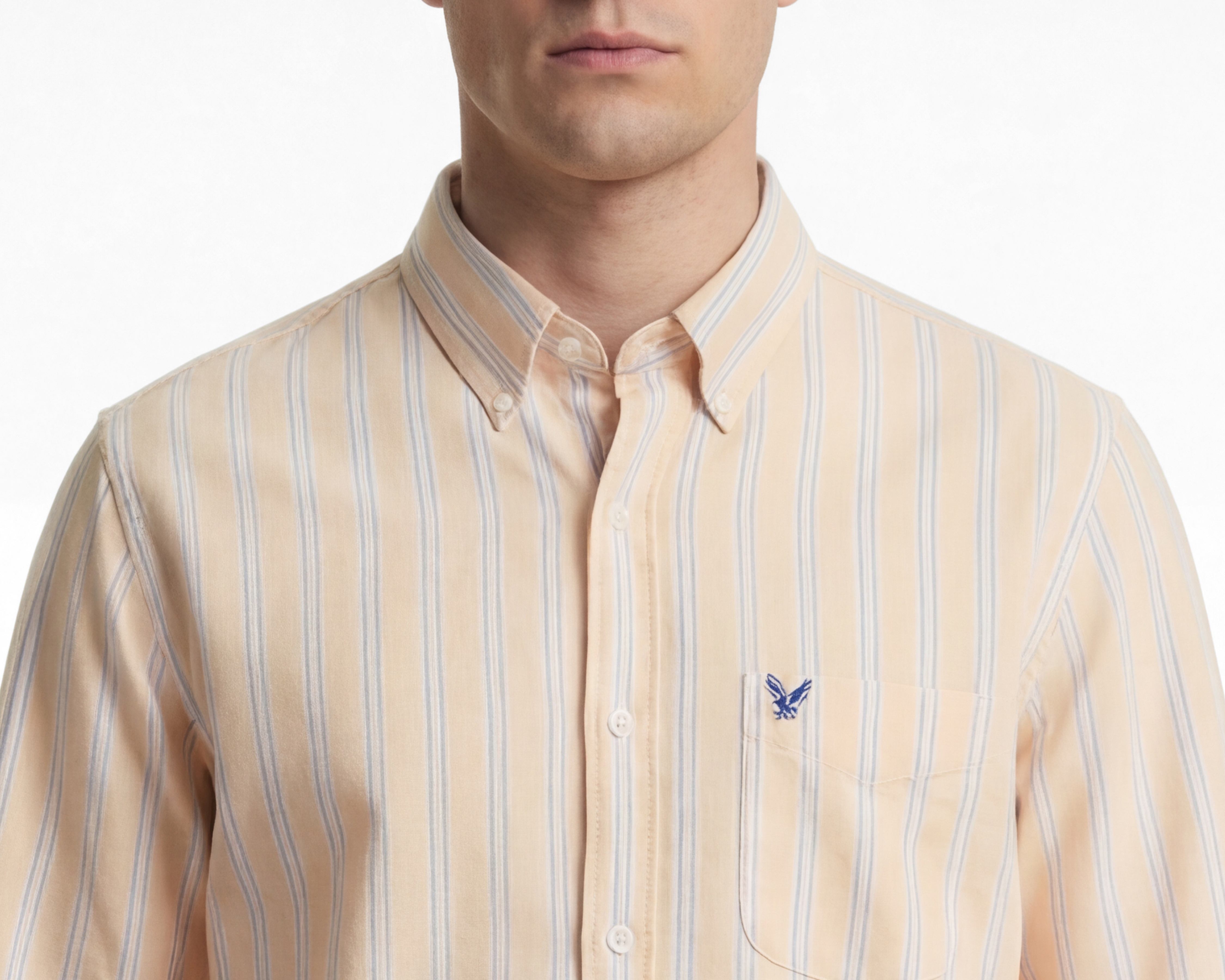 Foto 4 | Foto 4 | Camisa Casual American Eagle Slim Fit a Rayas para Hombre
