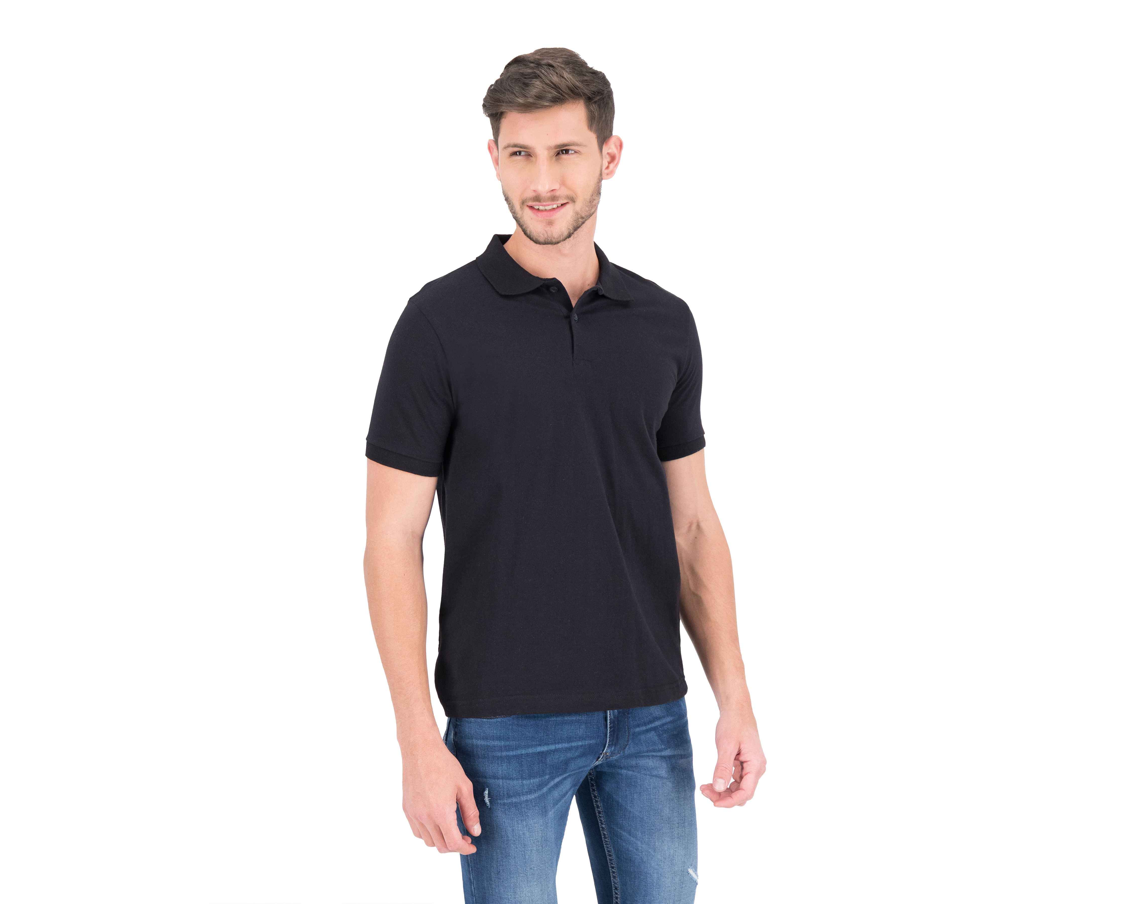 Playera Polo Lucky Star Negro para Hombre