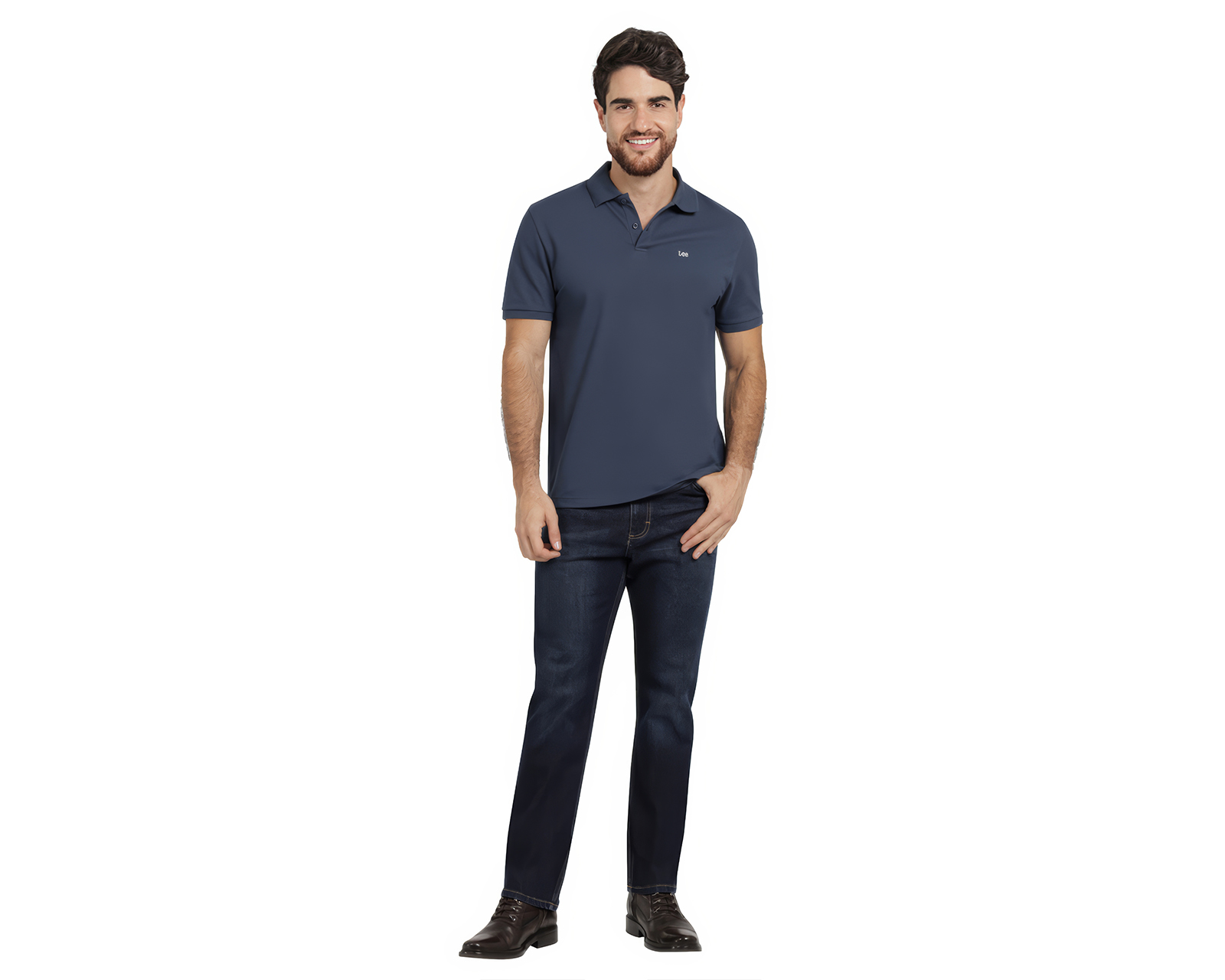 Foto 2 | Foto 2 | Playera Polo Lee Azul Marino para Hombre