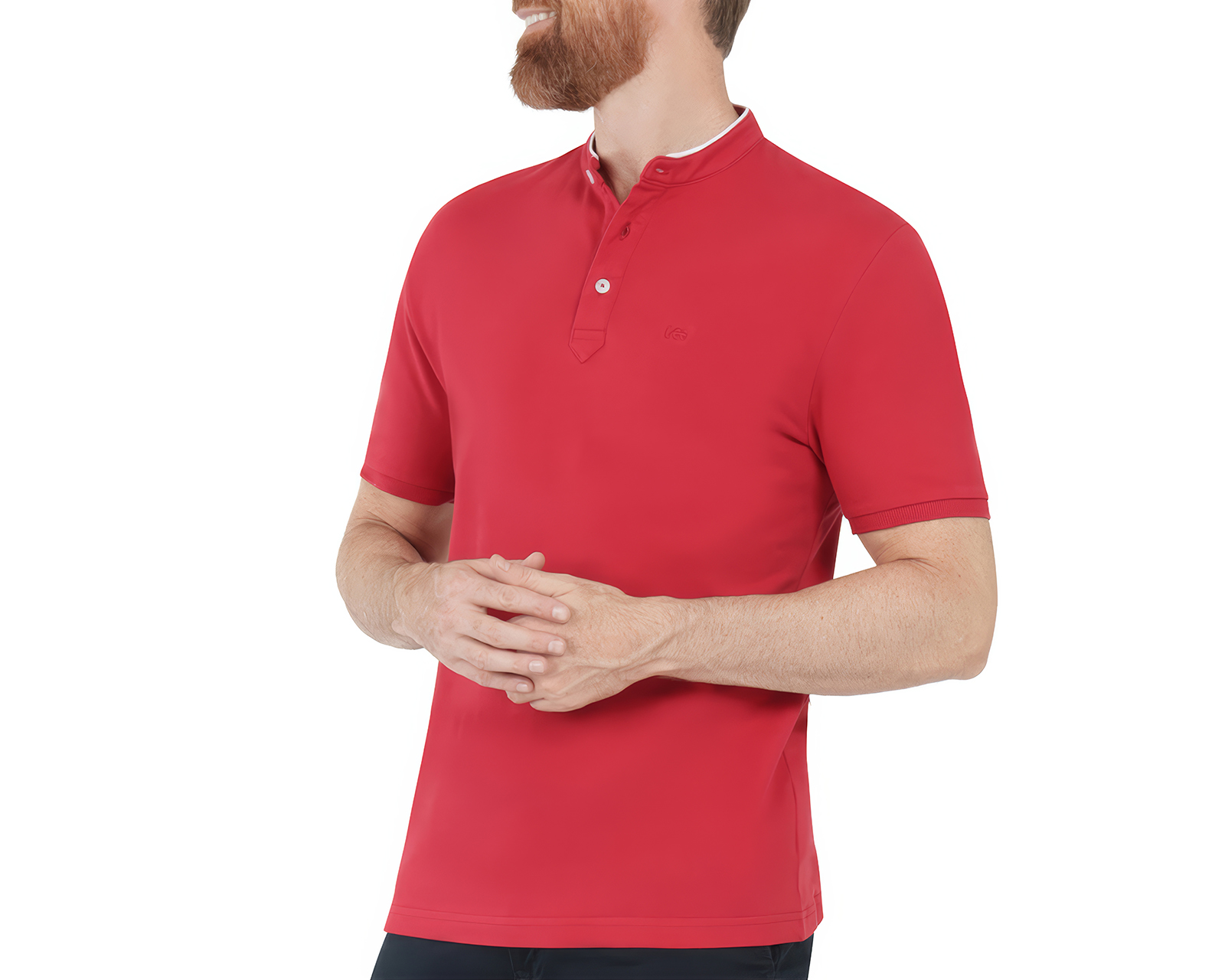 Foto 5 pulgar | Foto 4 | Playera Polo Lee Cuello Mao Roja para Hombre