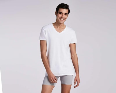 Foto 2 | Foto 2 | Playera Interior Cuello V Fruit of The Loom para Hombre 3 Piezas