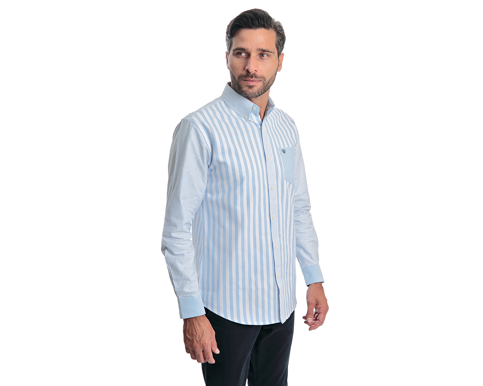 Foto 4 pulgar | Foto 3 | Camisa Casual Chaps Regular Fit a Rayas para Hombre