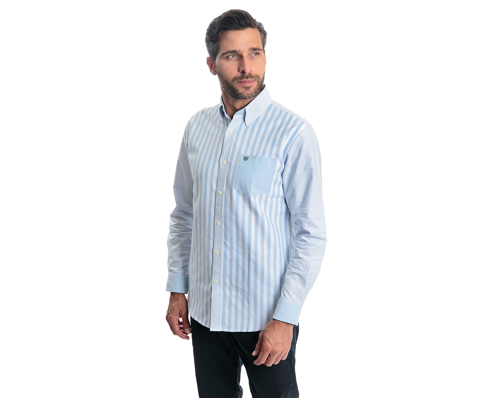 Foto 5 pulgar | Foto 4 | Camisa Casual Chaps Regular Fit a Rayas para Hombre