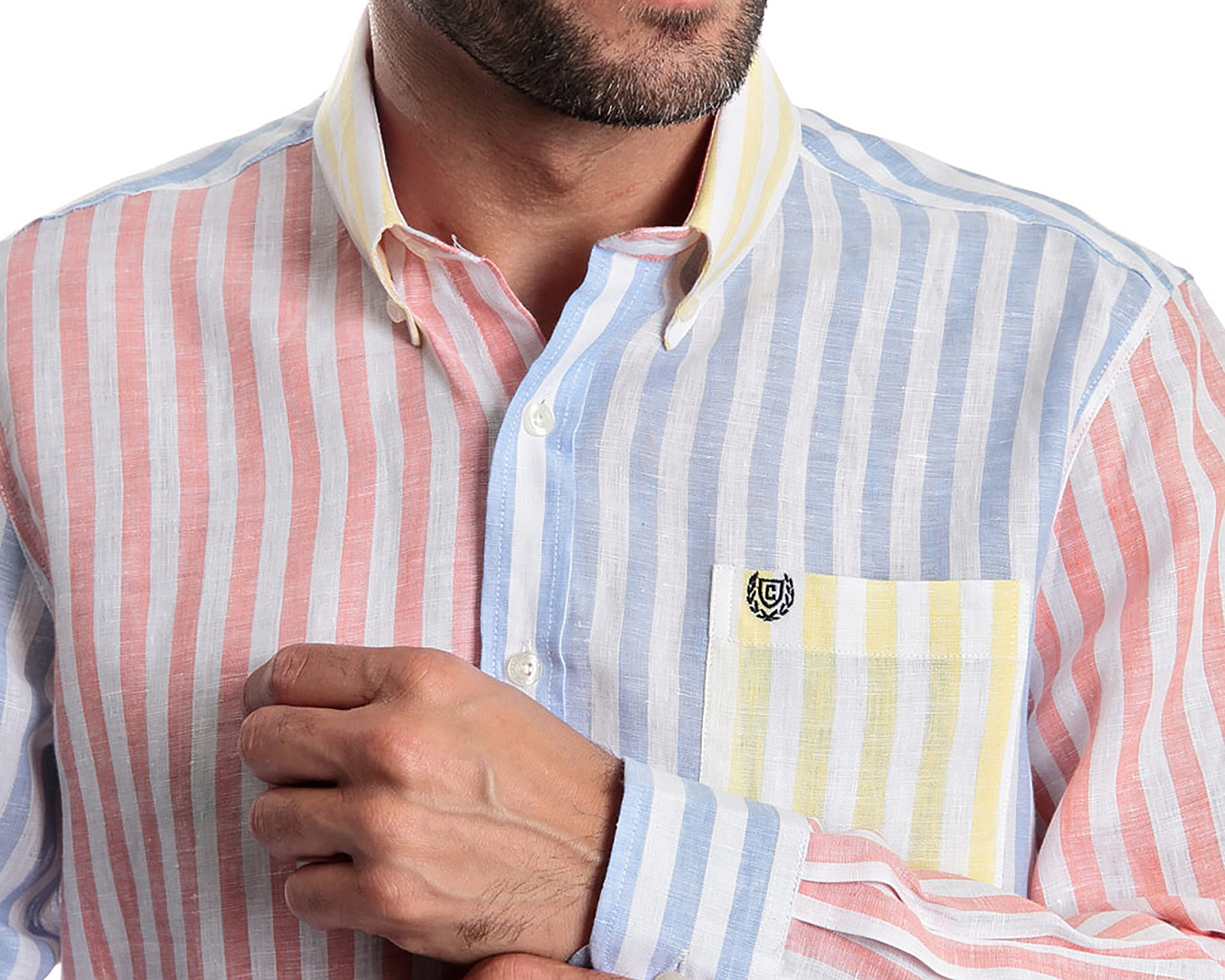 Foto 7 pulgar | Foto 6 | Camisa Casual Chaps Regular Fit a Rayas para Hombre
