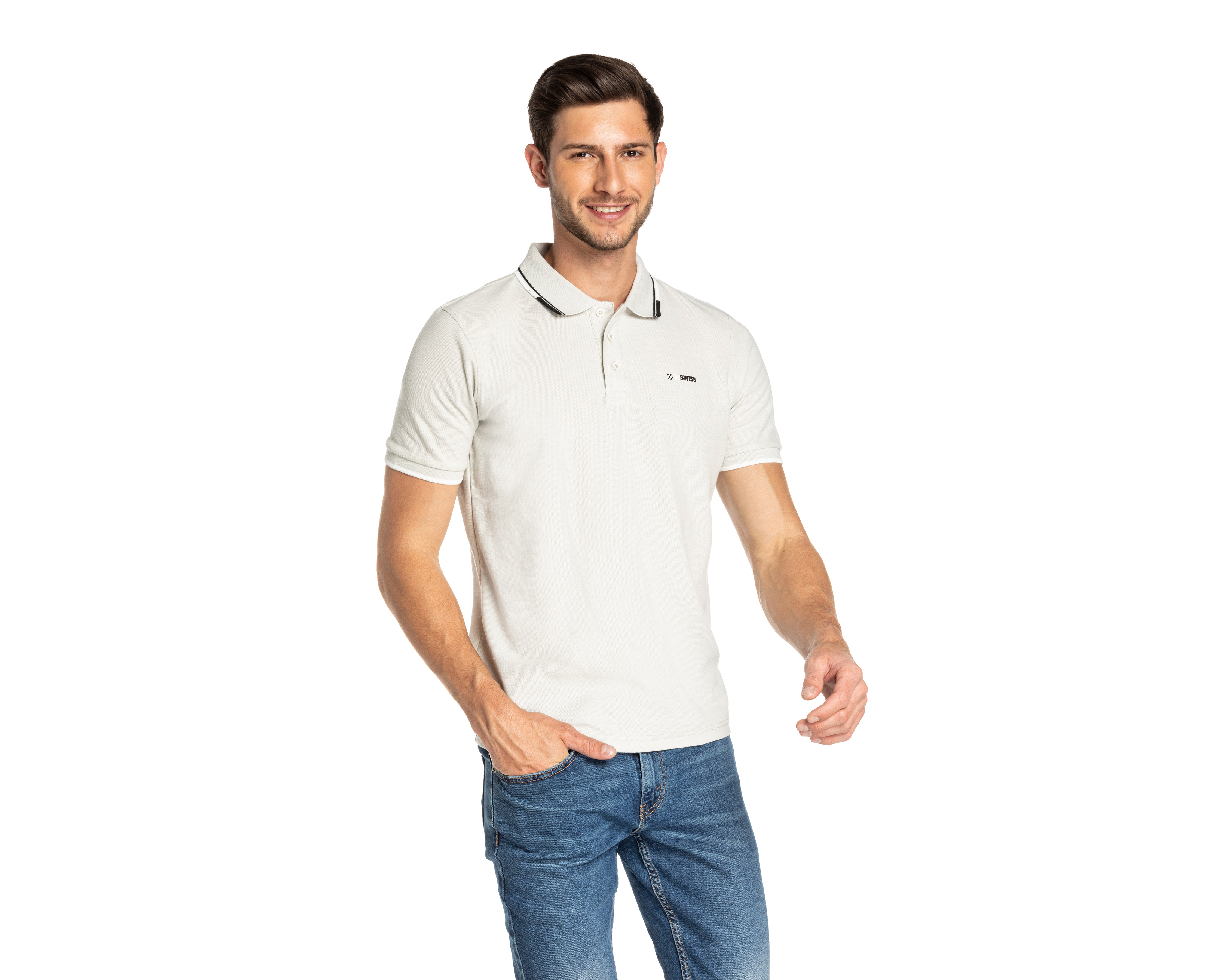 Foto 2 pulgar | Foto 1 | Playera Polo K-Swiss Beige para Hombre
