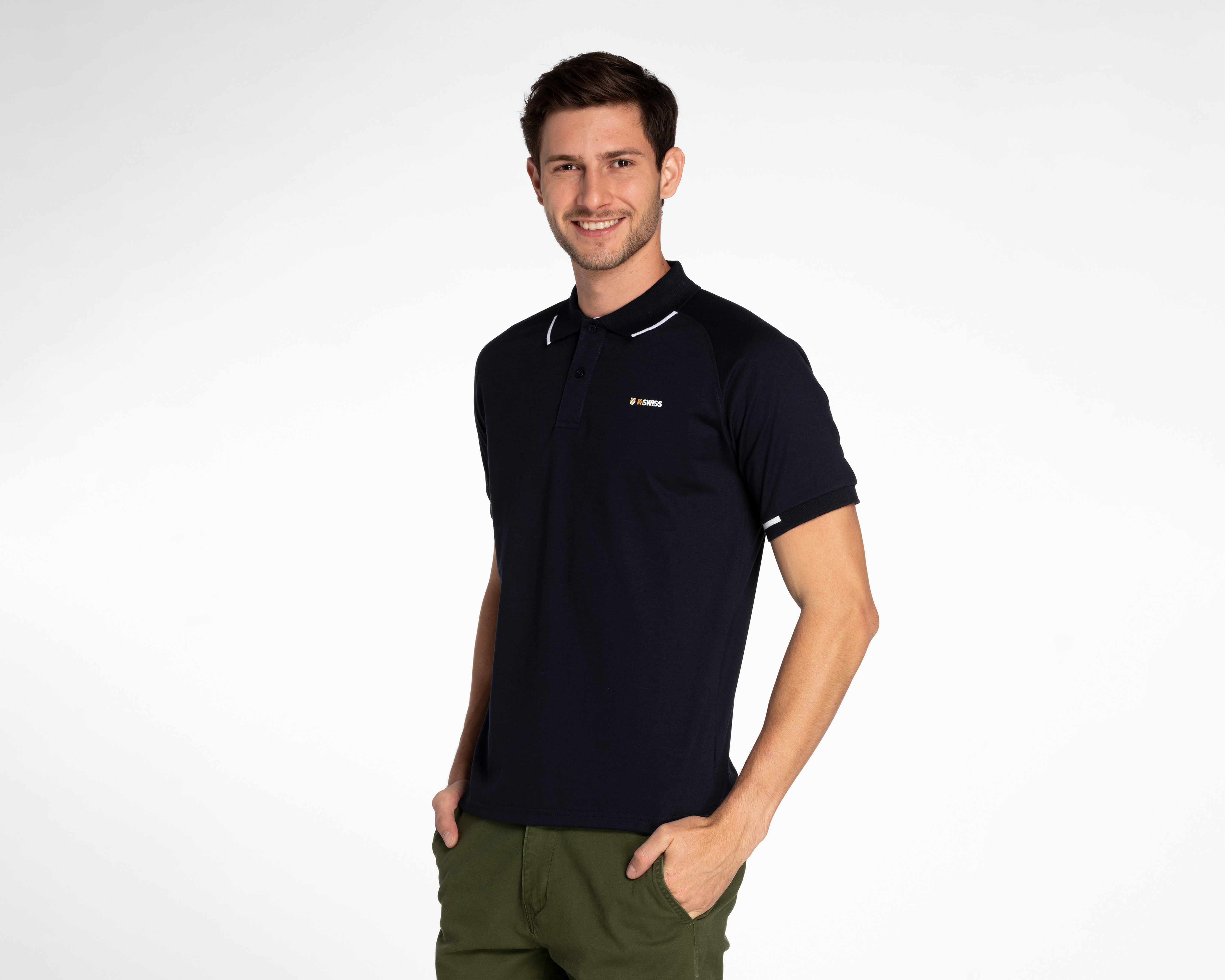 Playera Polo K-Swiss Negra para Hombre