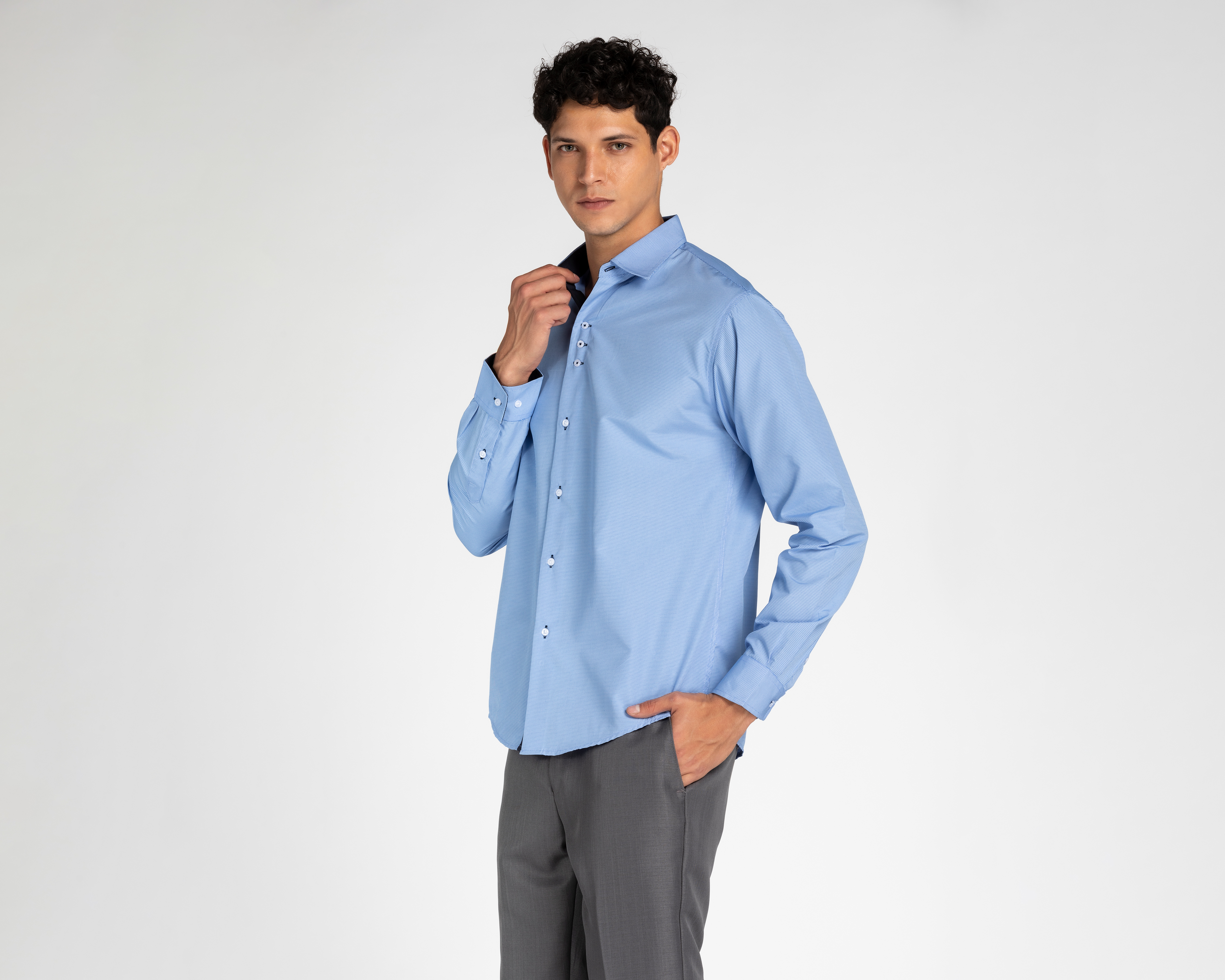 Foto 2 pulgar | Foto 1 | Camisa Casual Wall Street Slim Fit con Miniprint