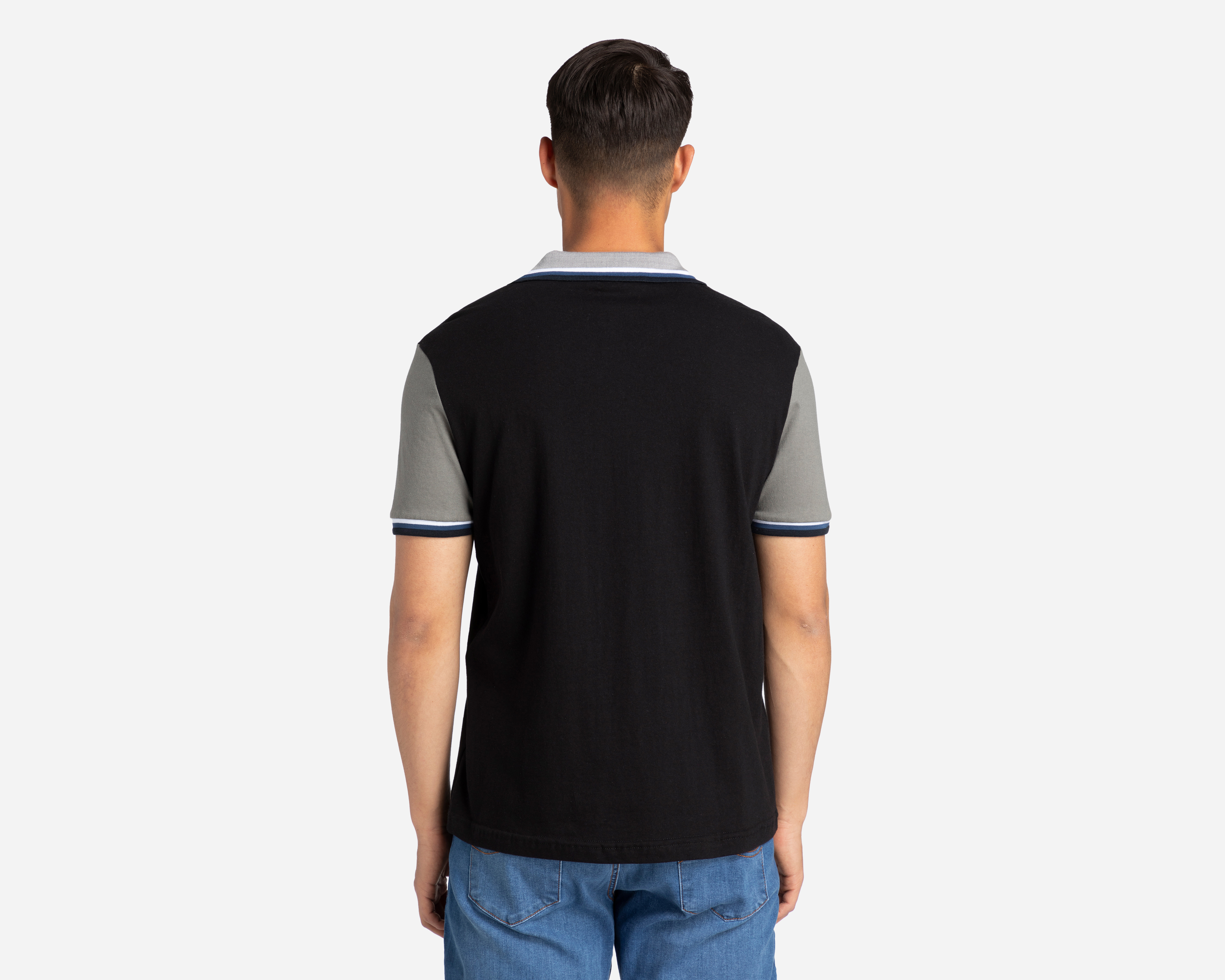 Foto 3 pulgar | Foto 2 | Playera Polo York Team Polo Club Negra con Gris para Hombre