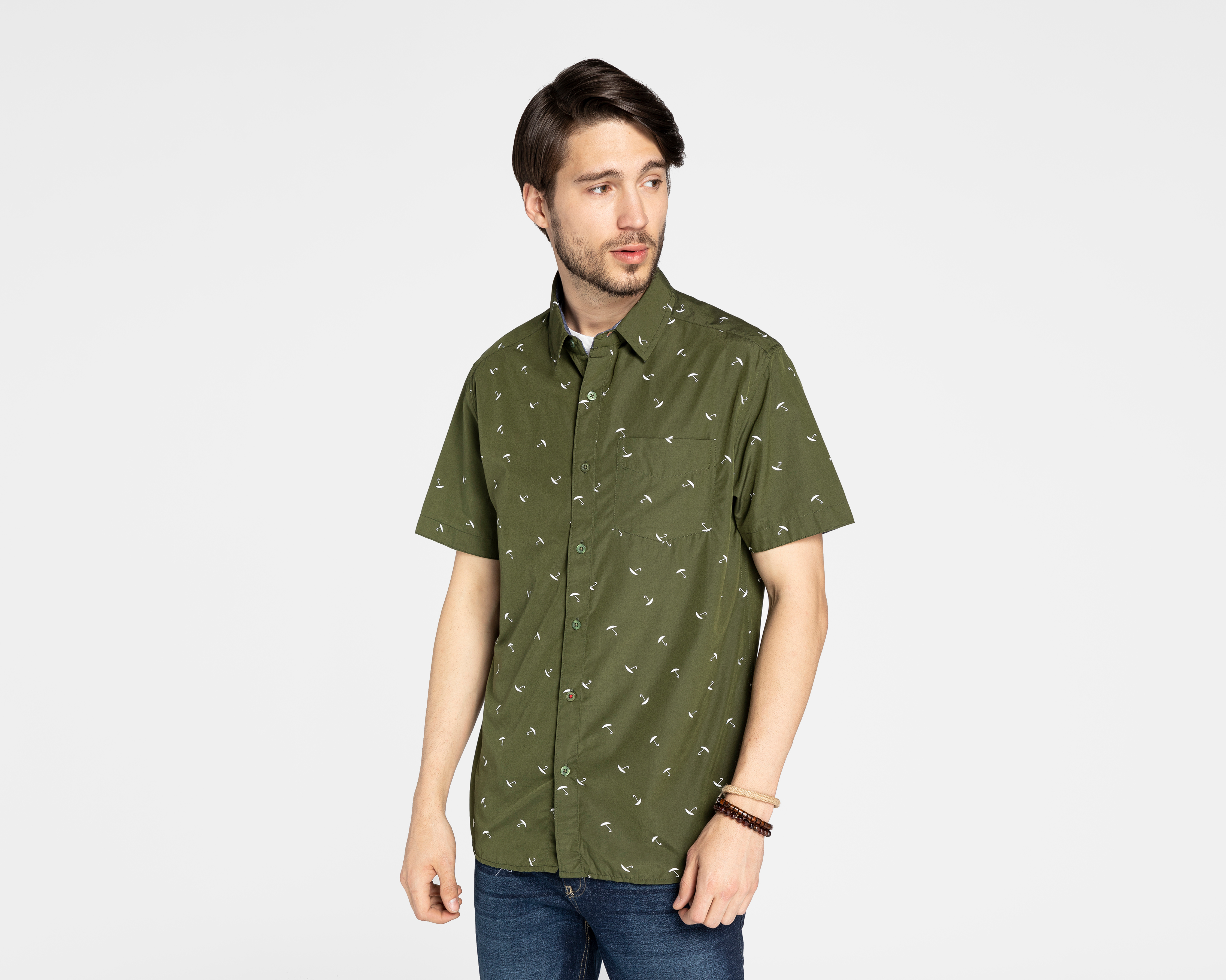 Camisa de Moda Refill Slim Fit con Miniprint