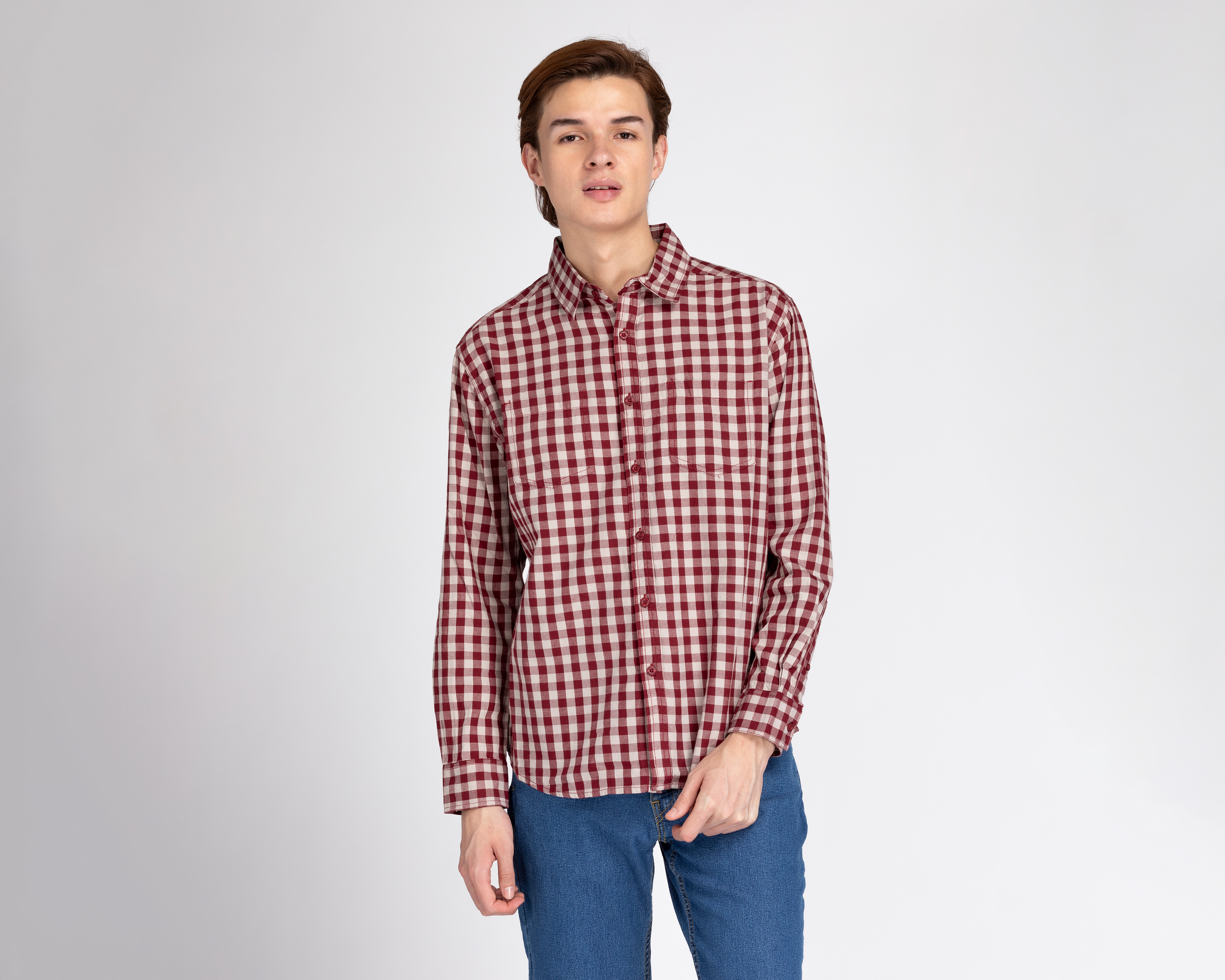 Foto 2 pulgar | Foto 1 | Camisa Casual Porto Sur Regular Fit a Cuadros