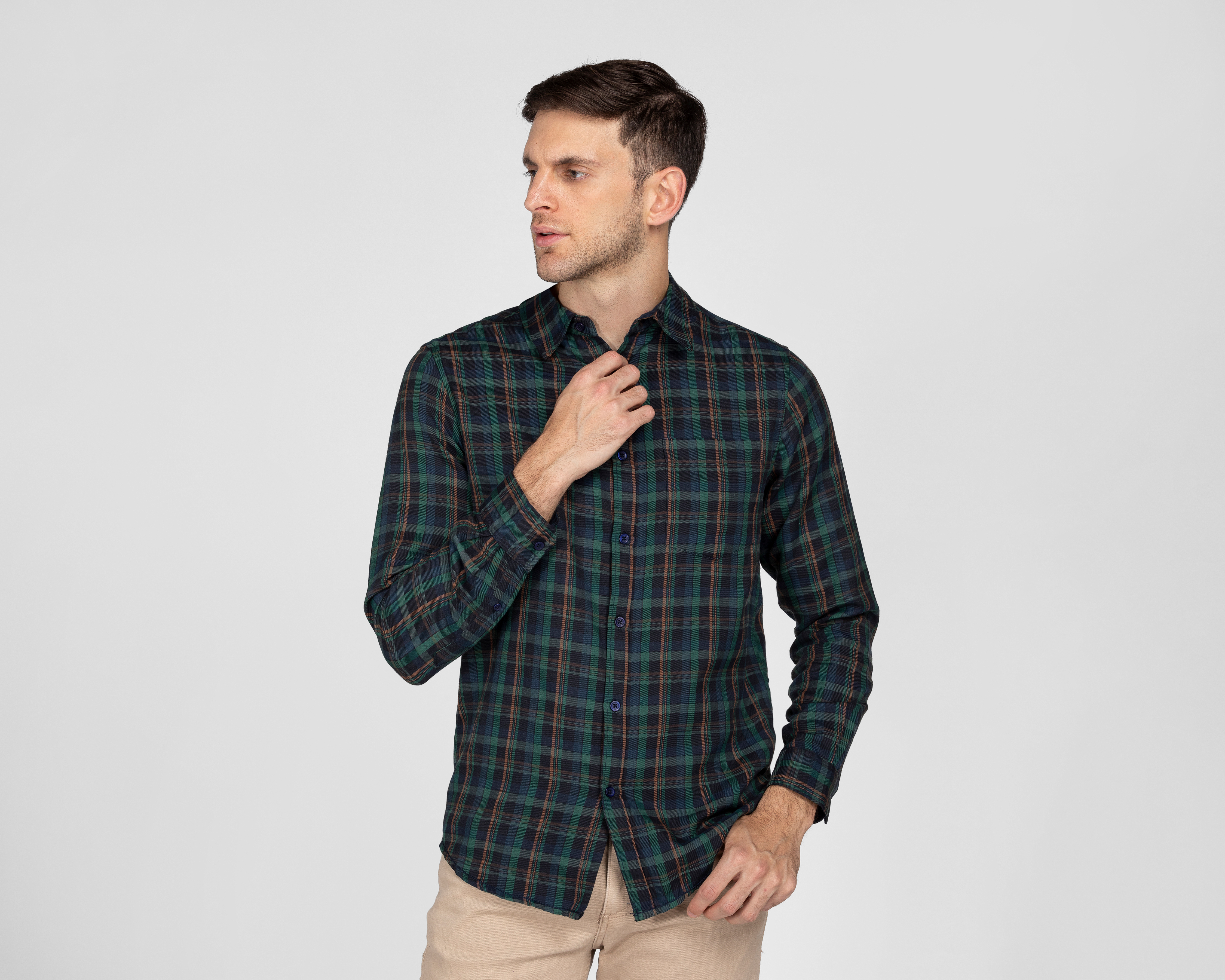 Camisa Casual Porto Sur Regular Fit a Cuadros