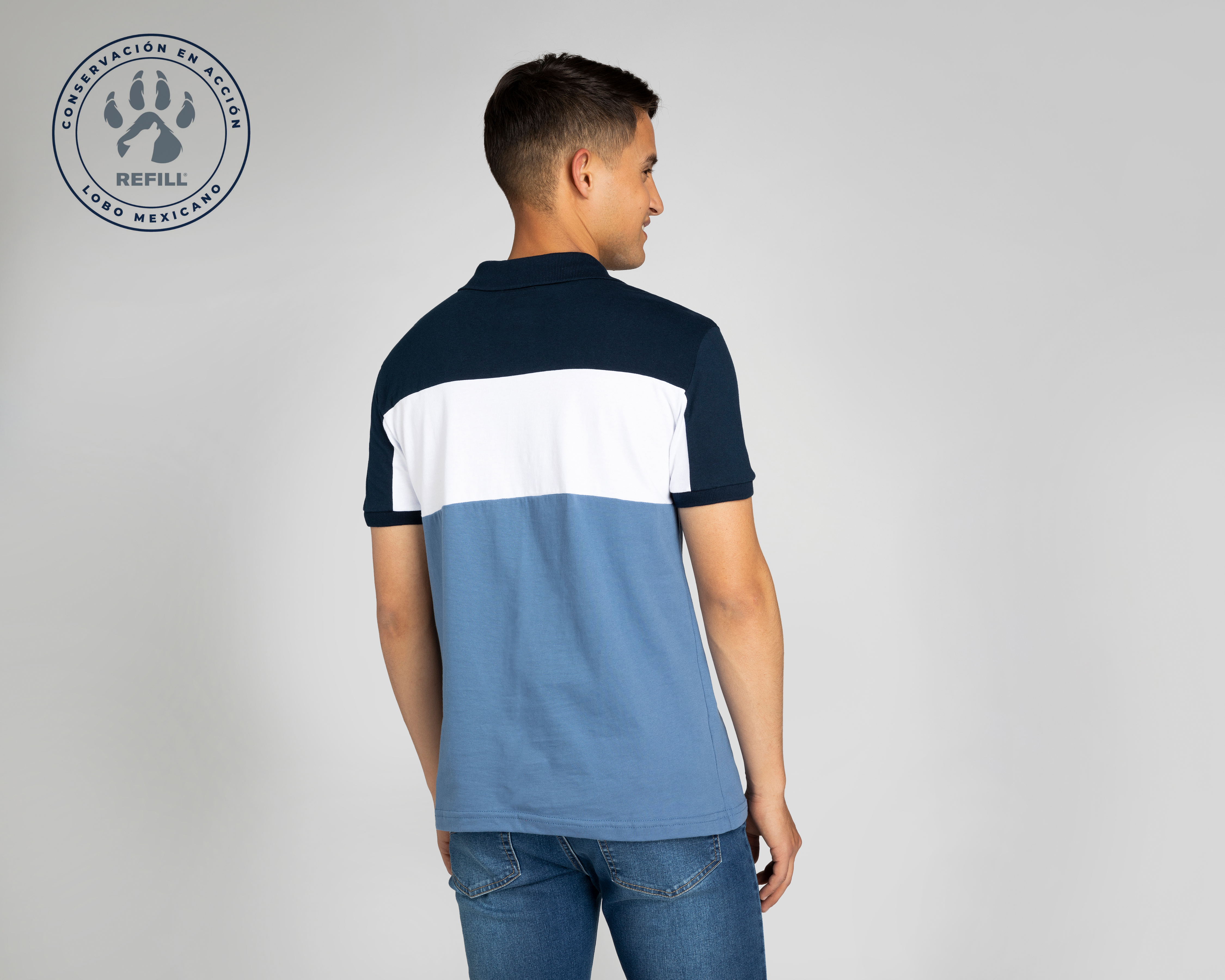 Foto 3 | Foto 3 | Playera Polo Refill Azul para Hombre