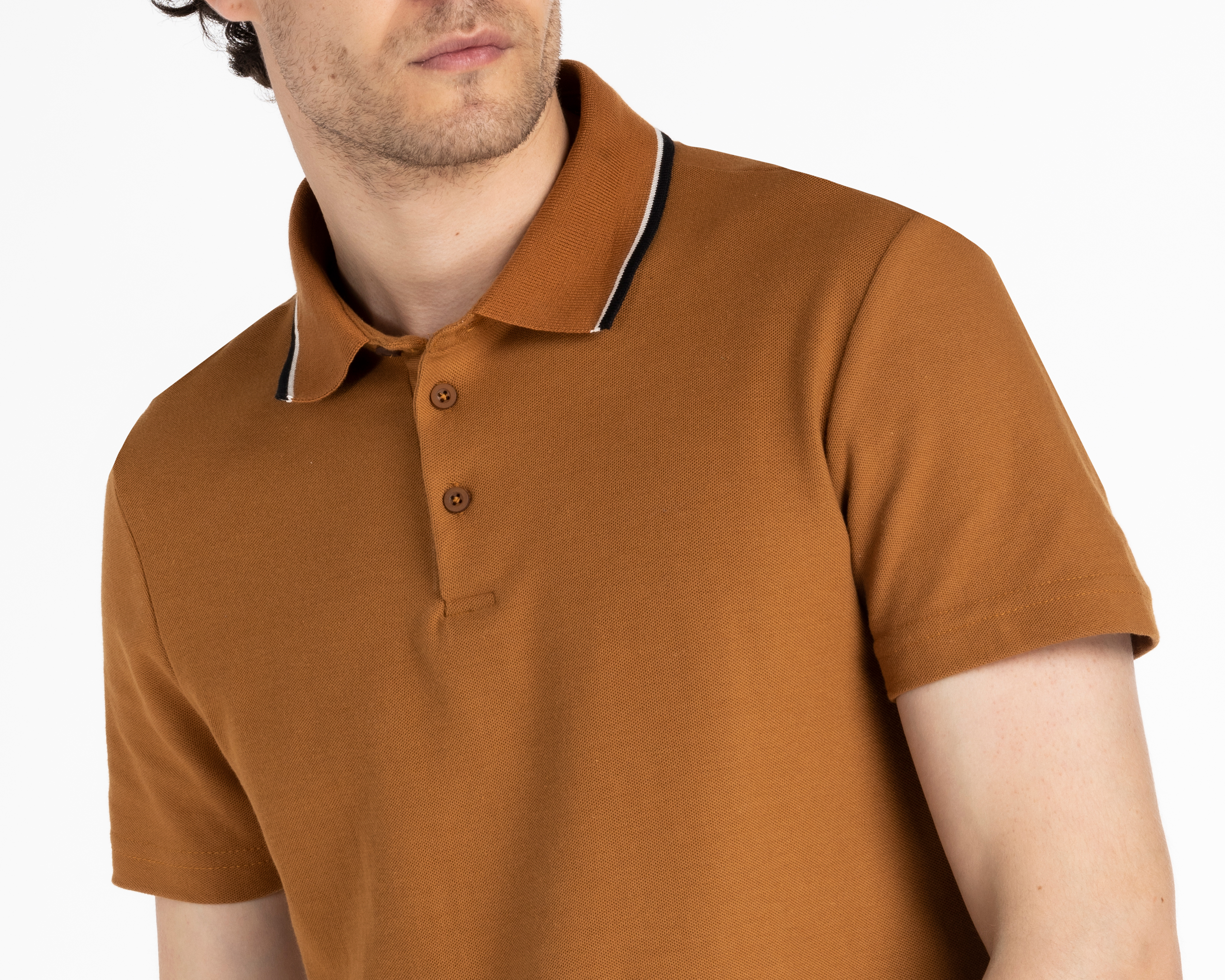 Foto 4 pulgar | Foto 3 | Playera Polo Porto Sur Café Tabaco para Hombre