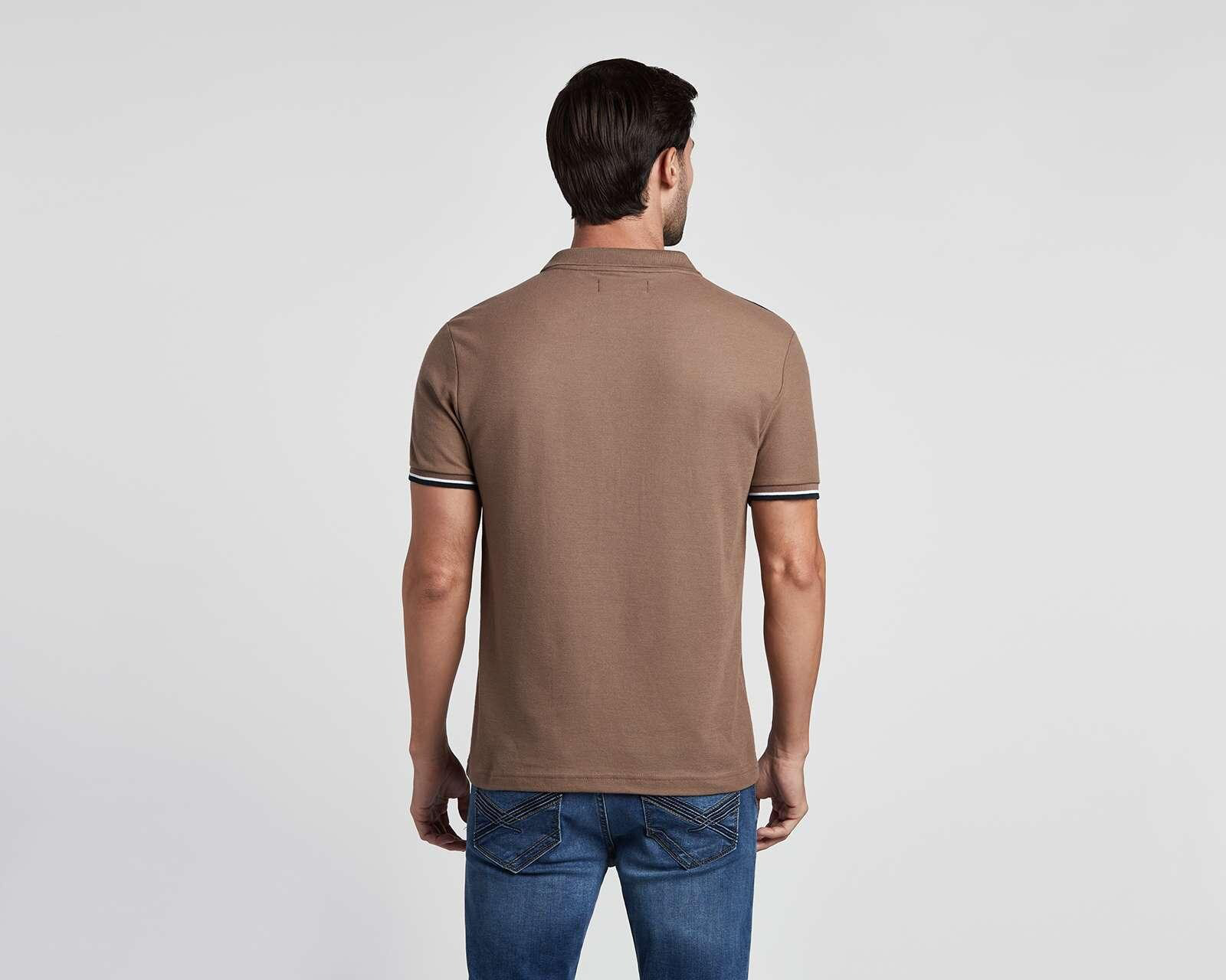 Foto 3 pulgar | Foto 2 | Playera Polo Porto Sur Café con Bloques para Hombre