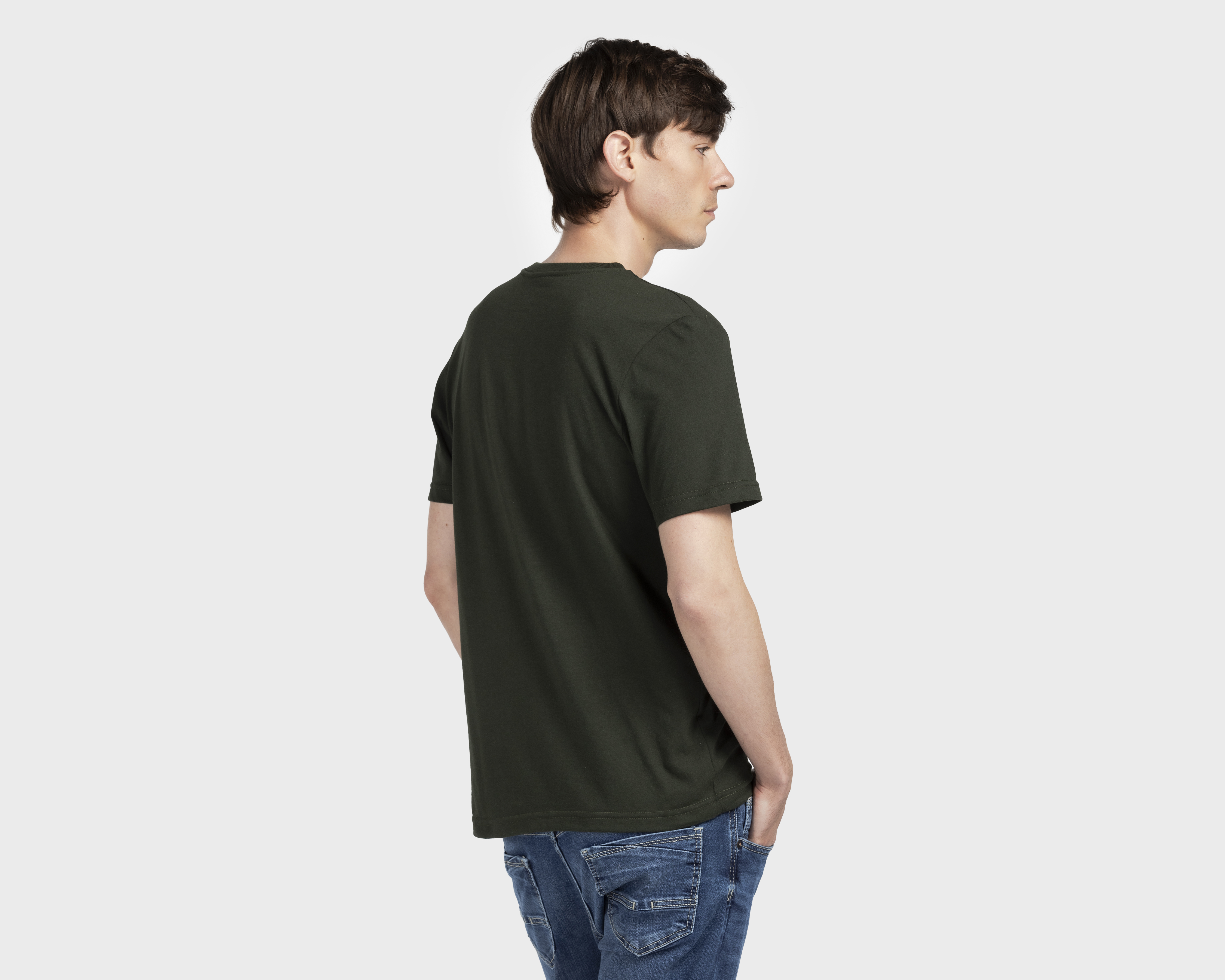 Foto 3 pulgar | Foto 2 | Playera de Cuello Redondo Oggi Verde para Hombre