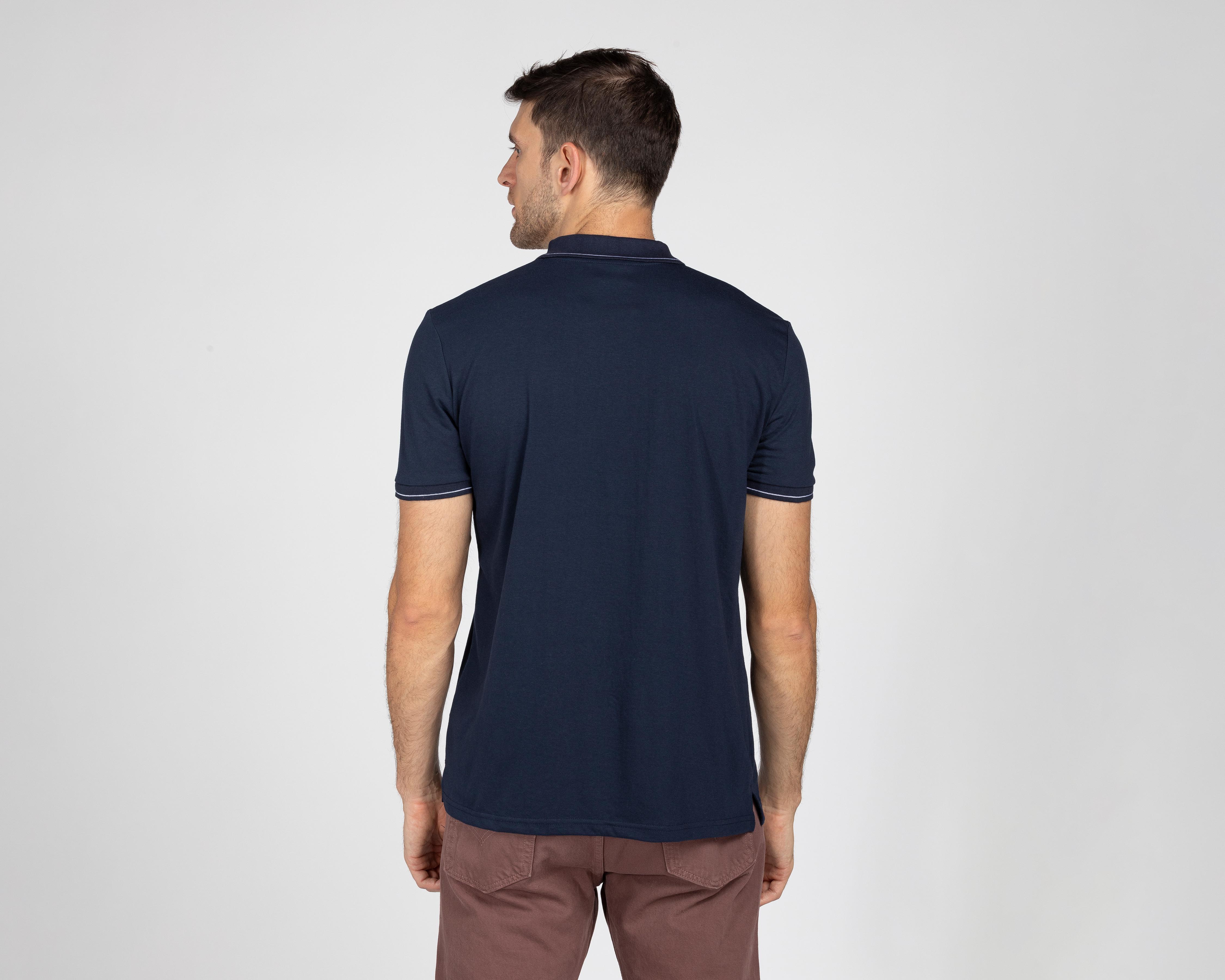 Foto 4 pulgar | Foto 3 | Playera Polo Refill Azul Marino para Hombre