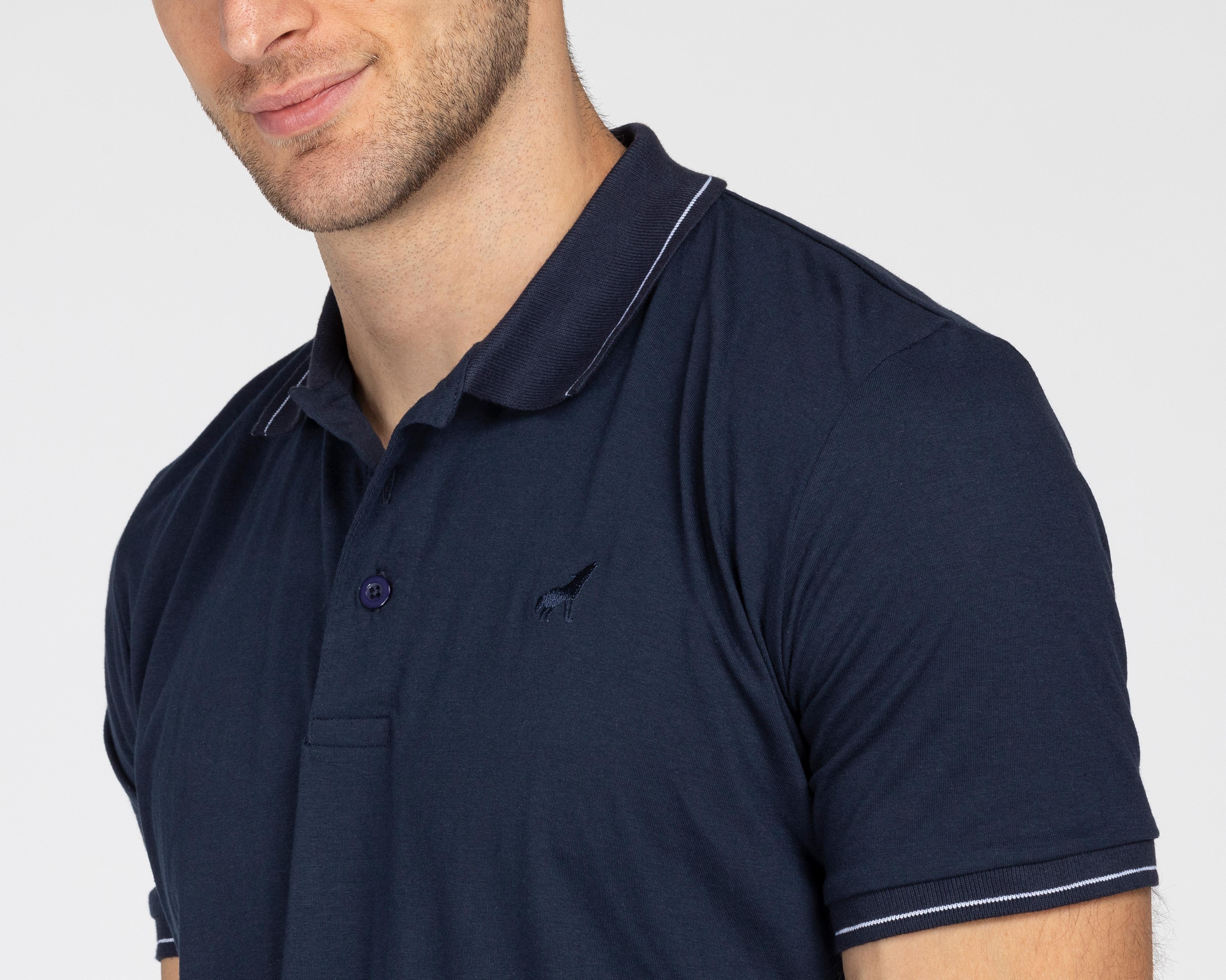 Foto 5 pulgar | Foto 4 | Playera Polo Refill Azul Marino para Hombre
