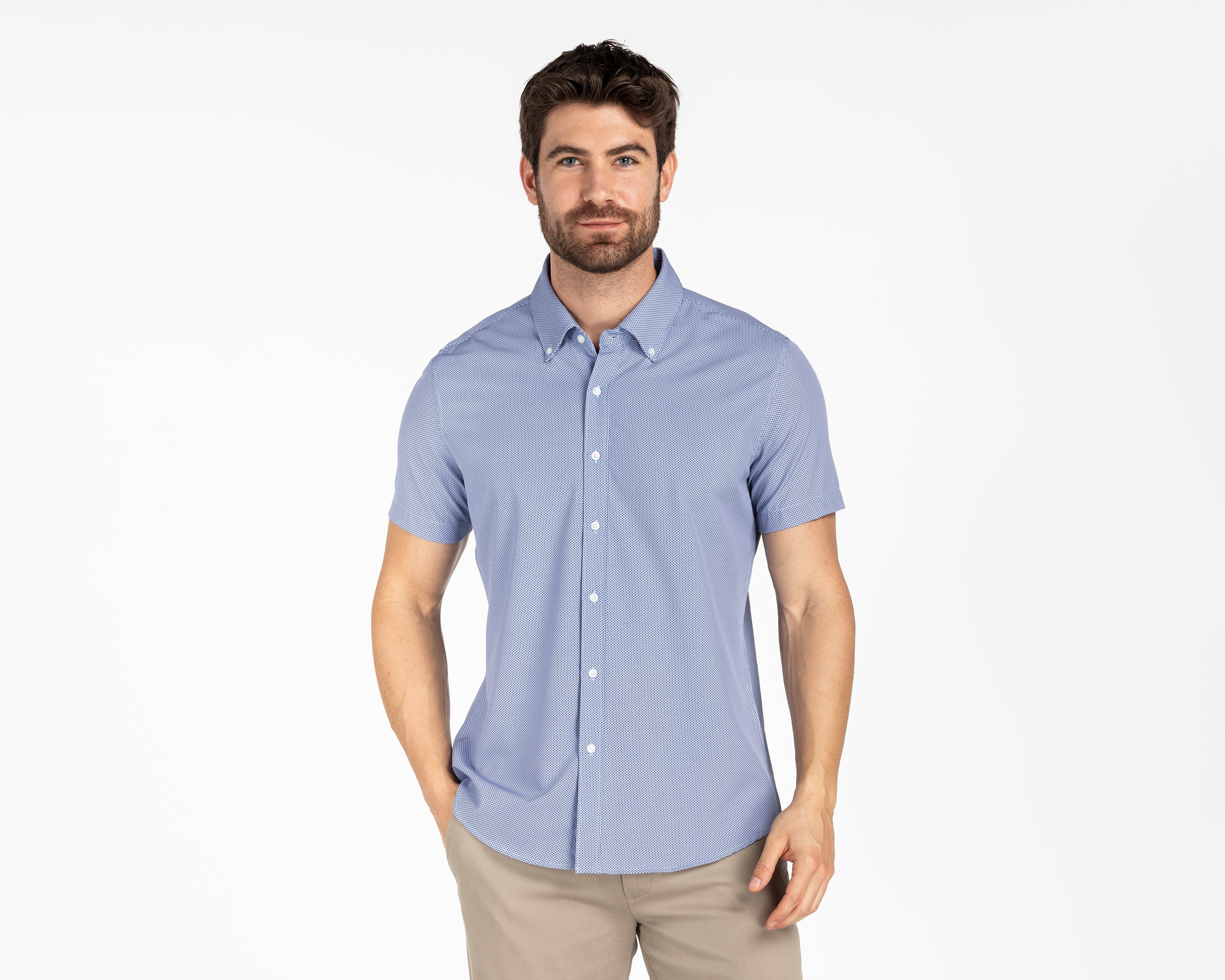 Foto 2 pulgar | Foto 1 | Camisa Casual Porto Sur Regular con Miniprint