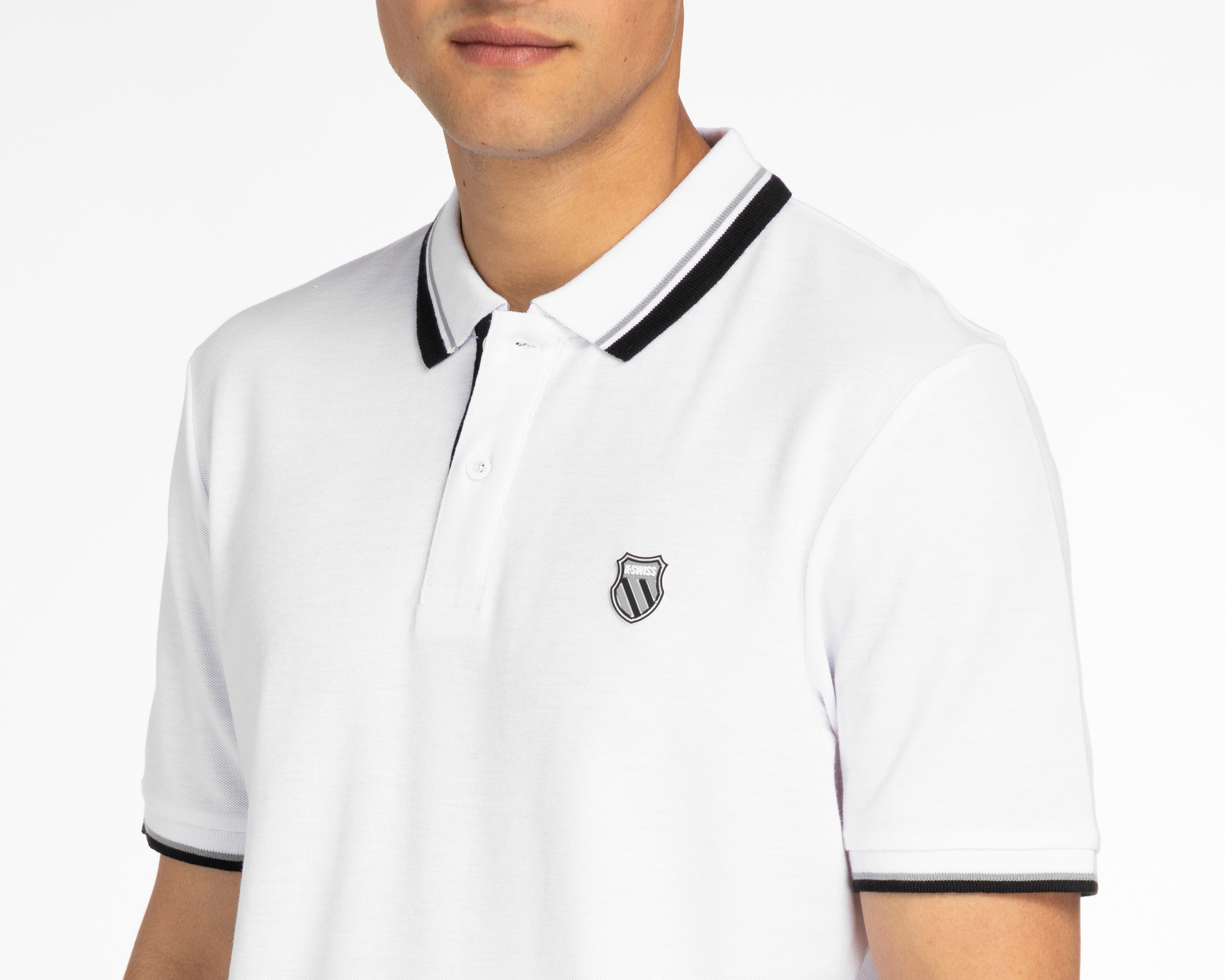 Foto 4 pulgar | Foto 3 | Playera Polo K-Swiss Blanca para Hombre