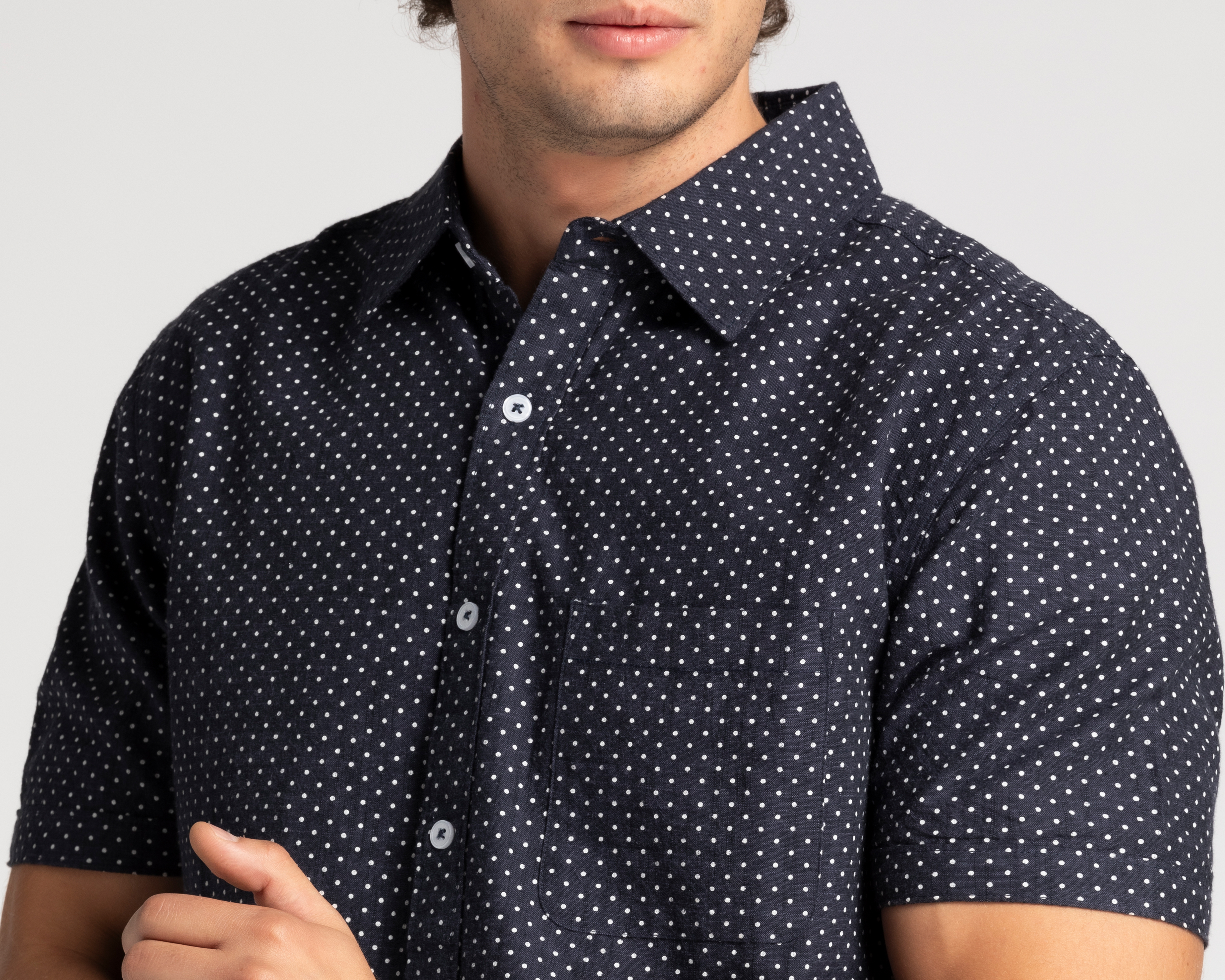 Foto 5 pulgar | Foto 4 | Camisa Casual de Algodón Refill Regular con Puntos