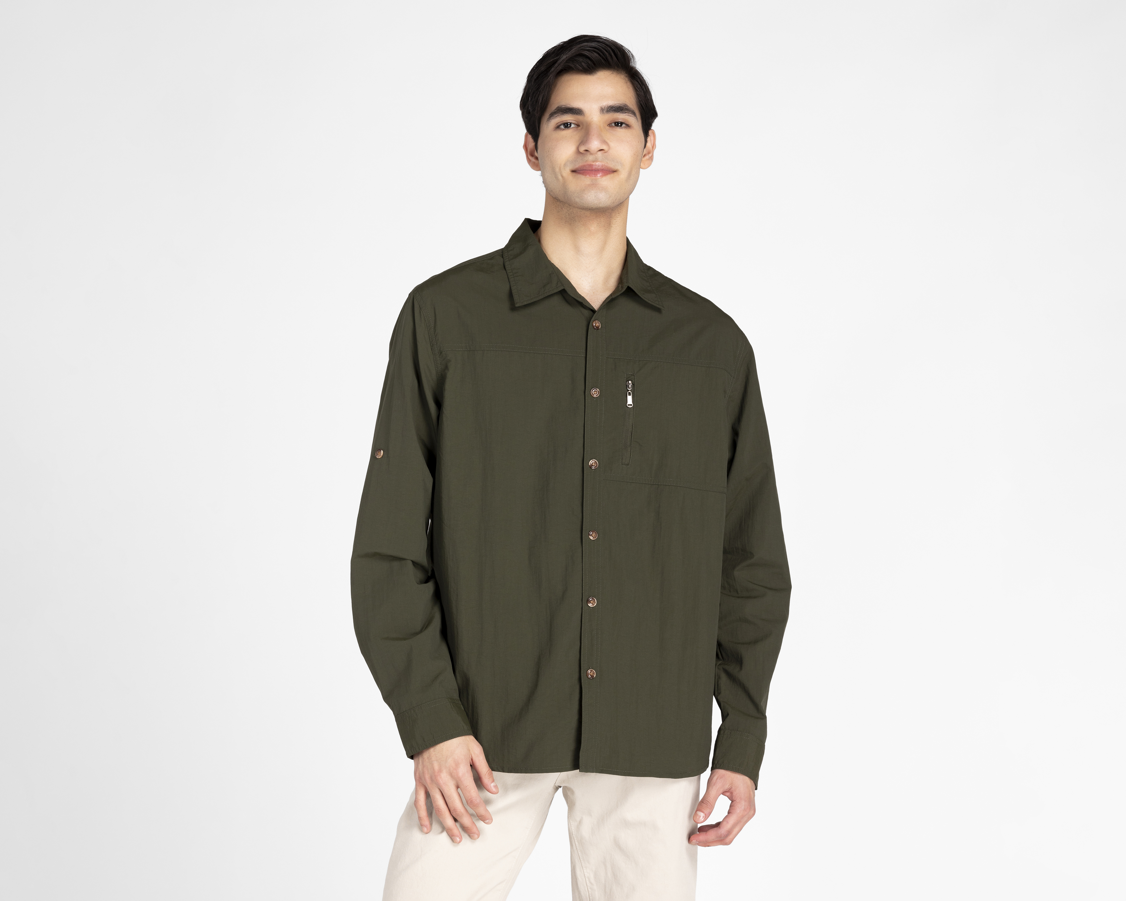 Foto 2 pulgar | Foto 1 | Camisa de Moda Refill Regular Verde